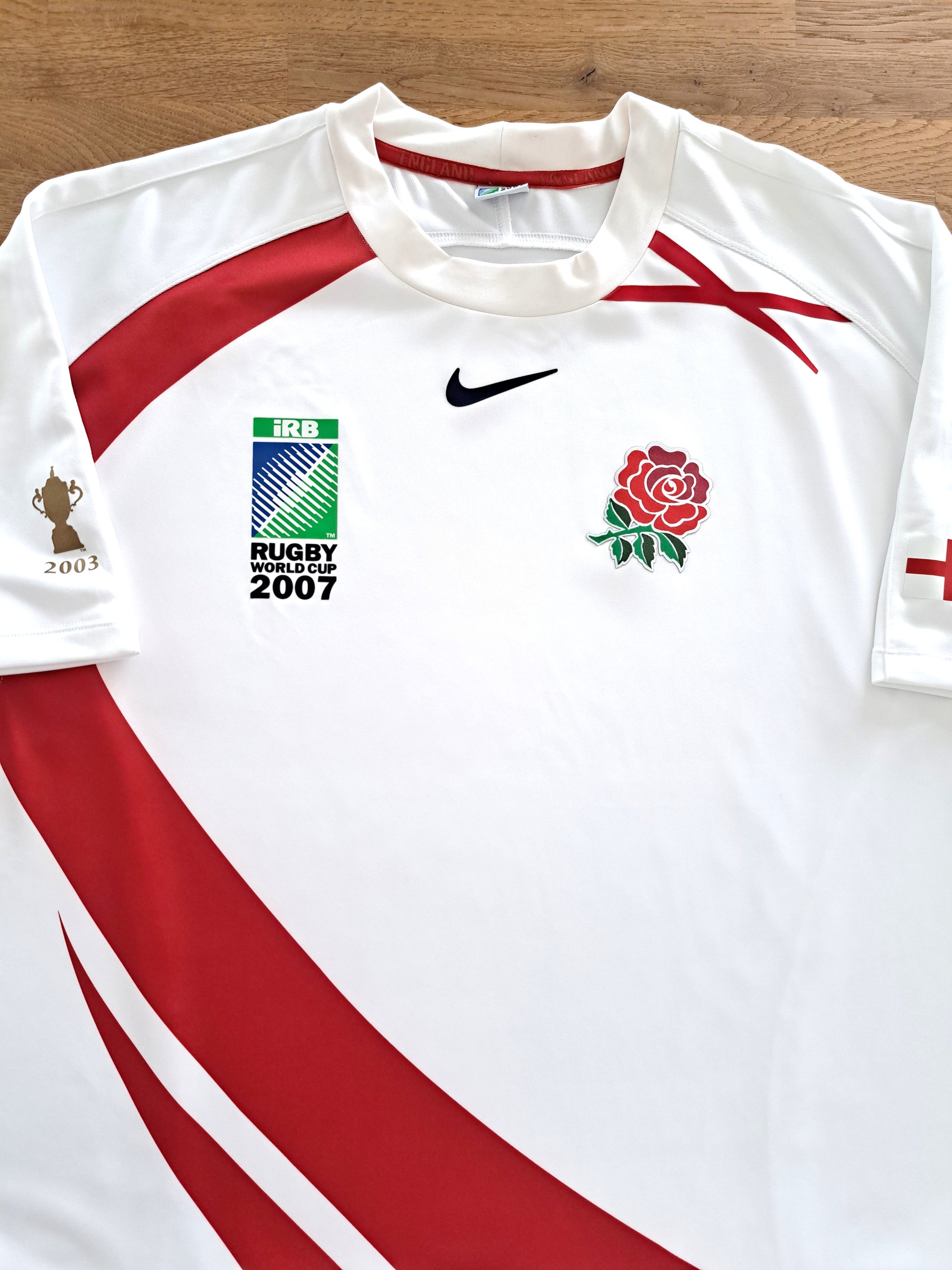 2007 England Home World Cup Pro-Fit Rugby Shirt