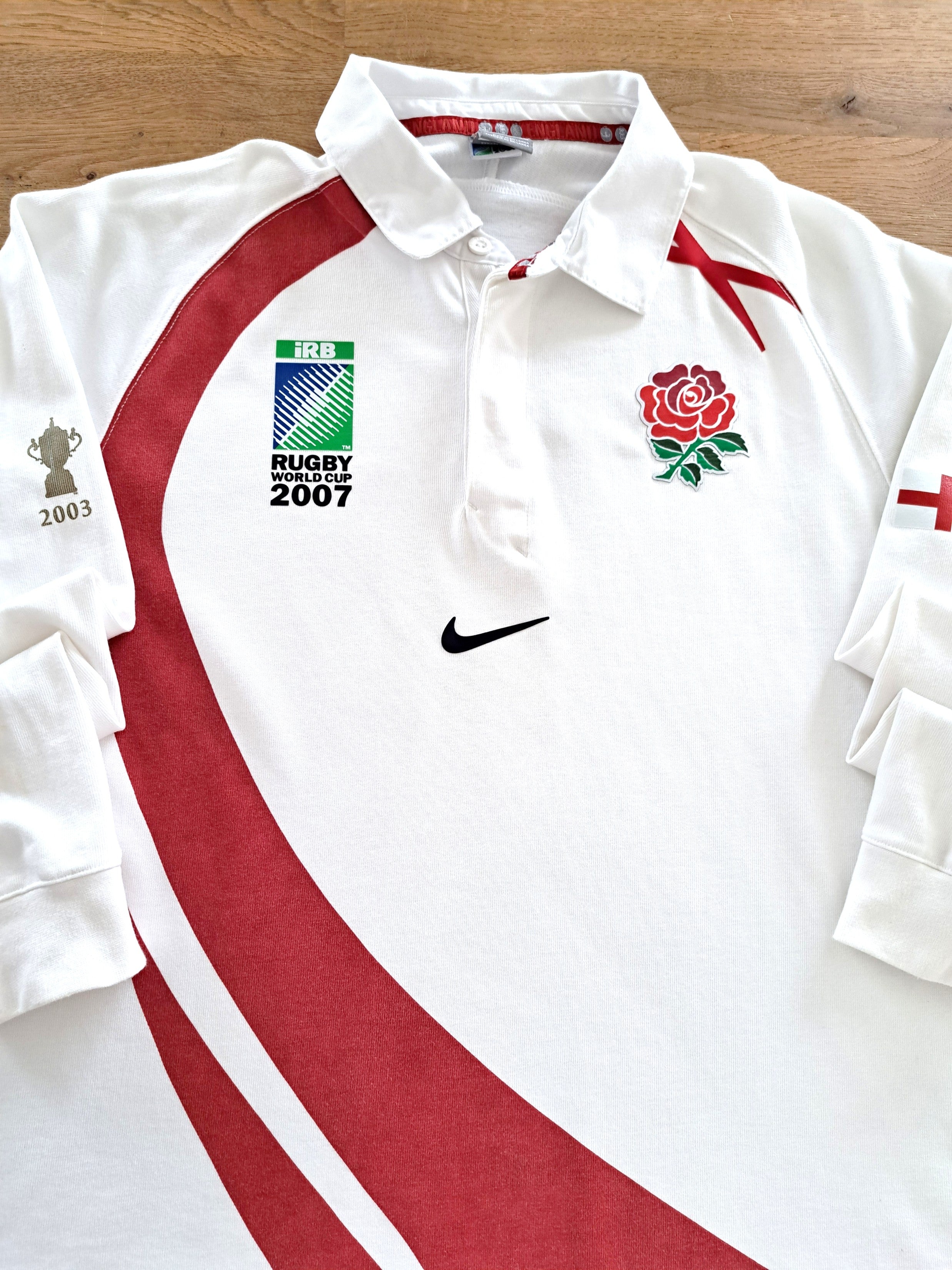 2007 England Home World Cup Long Sleeve Rugby Shirt
