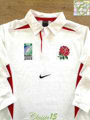 2003 England Home World Cup Long Sleeve Rugby Shirt