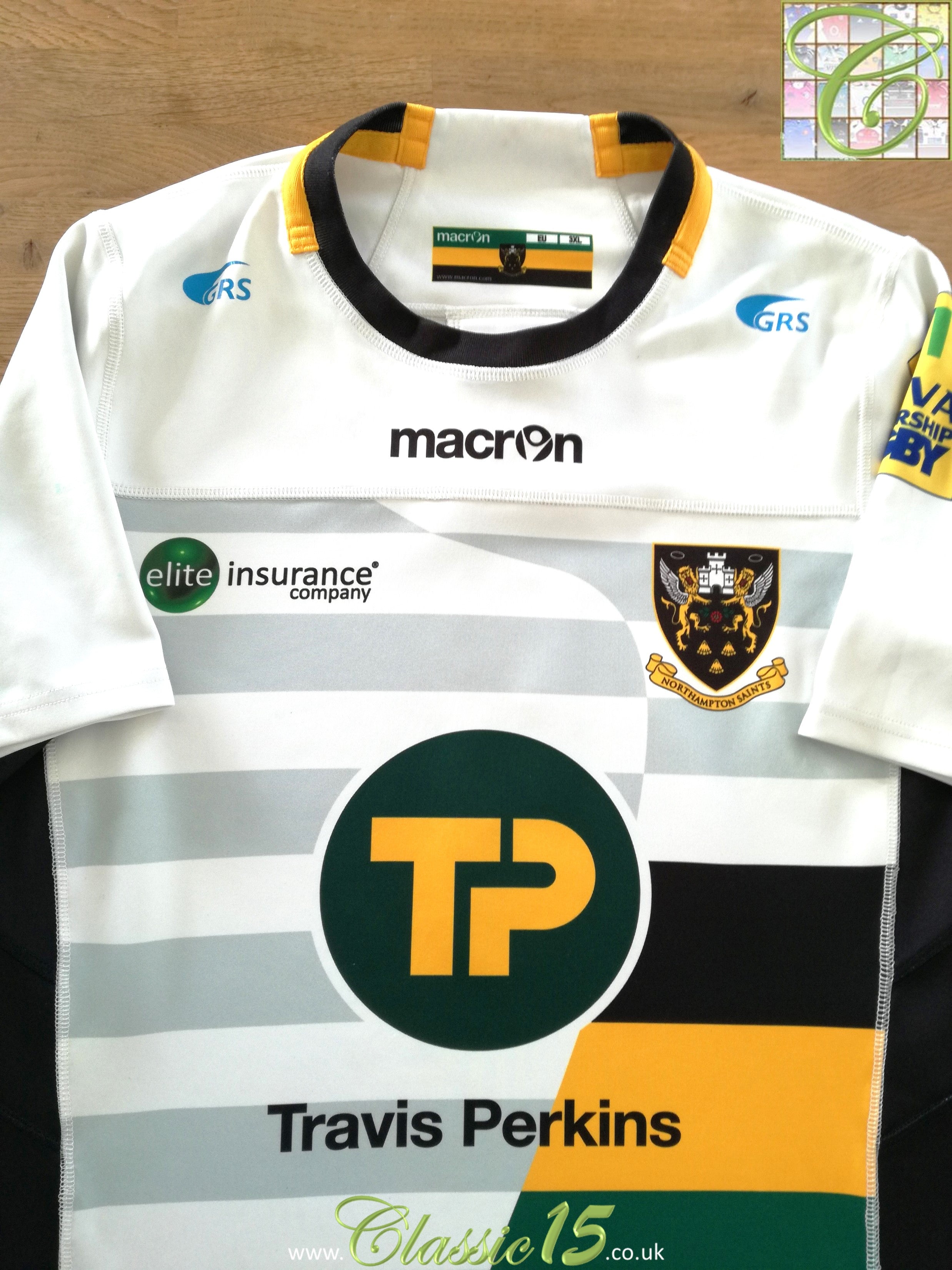 2016/17 Northampton Saints Away Premiership Player Spec Rugby Shirt (4XL)