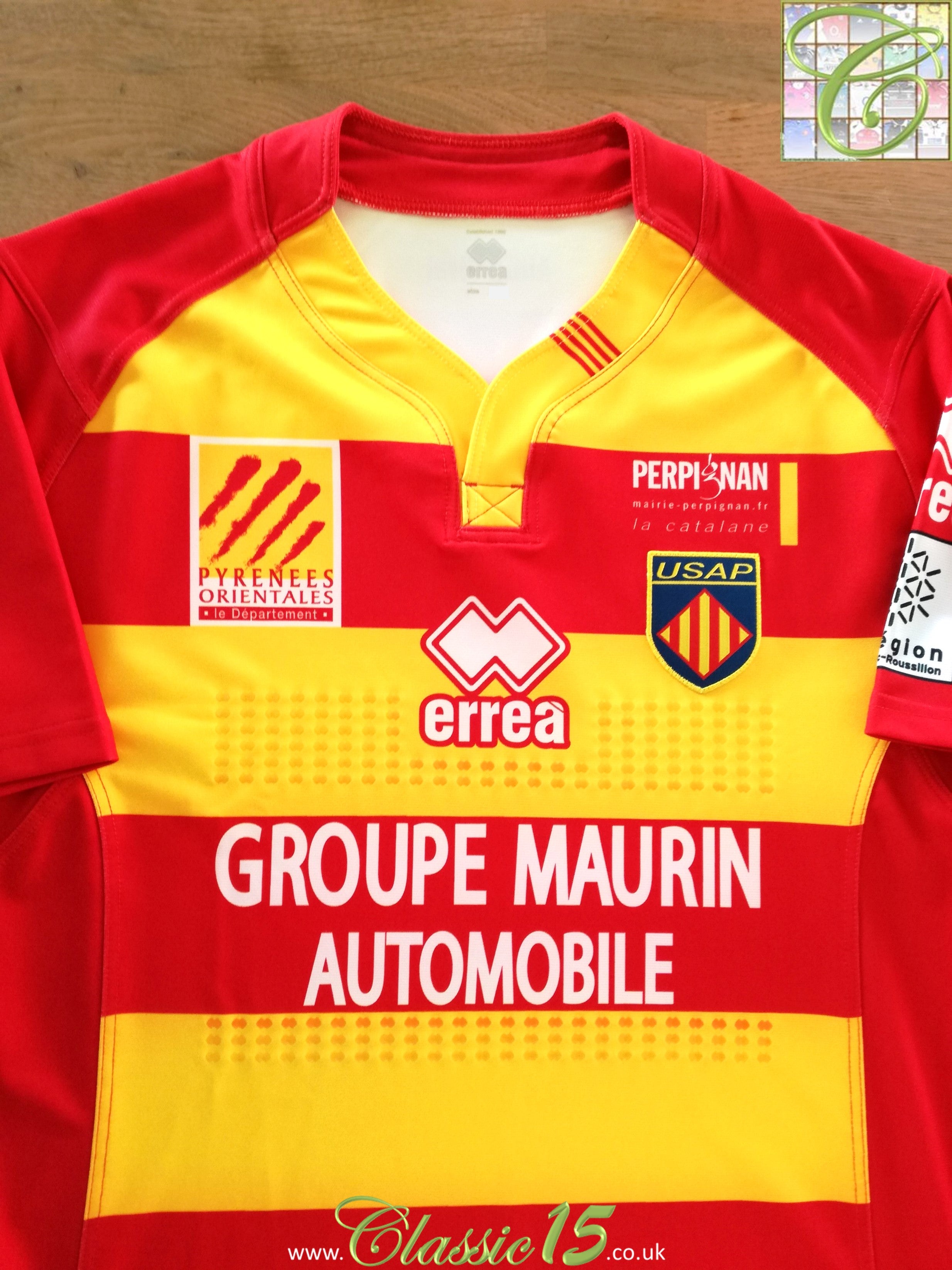 2015/16 USA Perpignan Home Player Issue Rugby Shirt