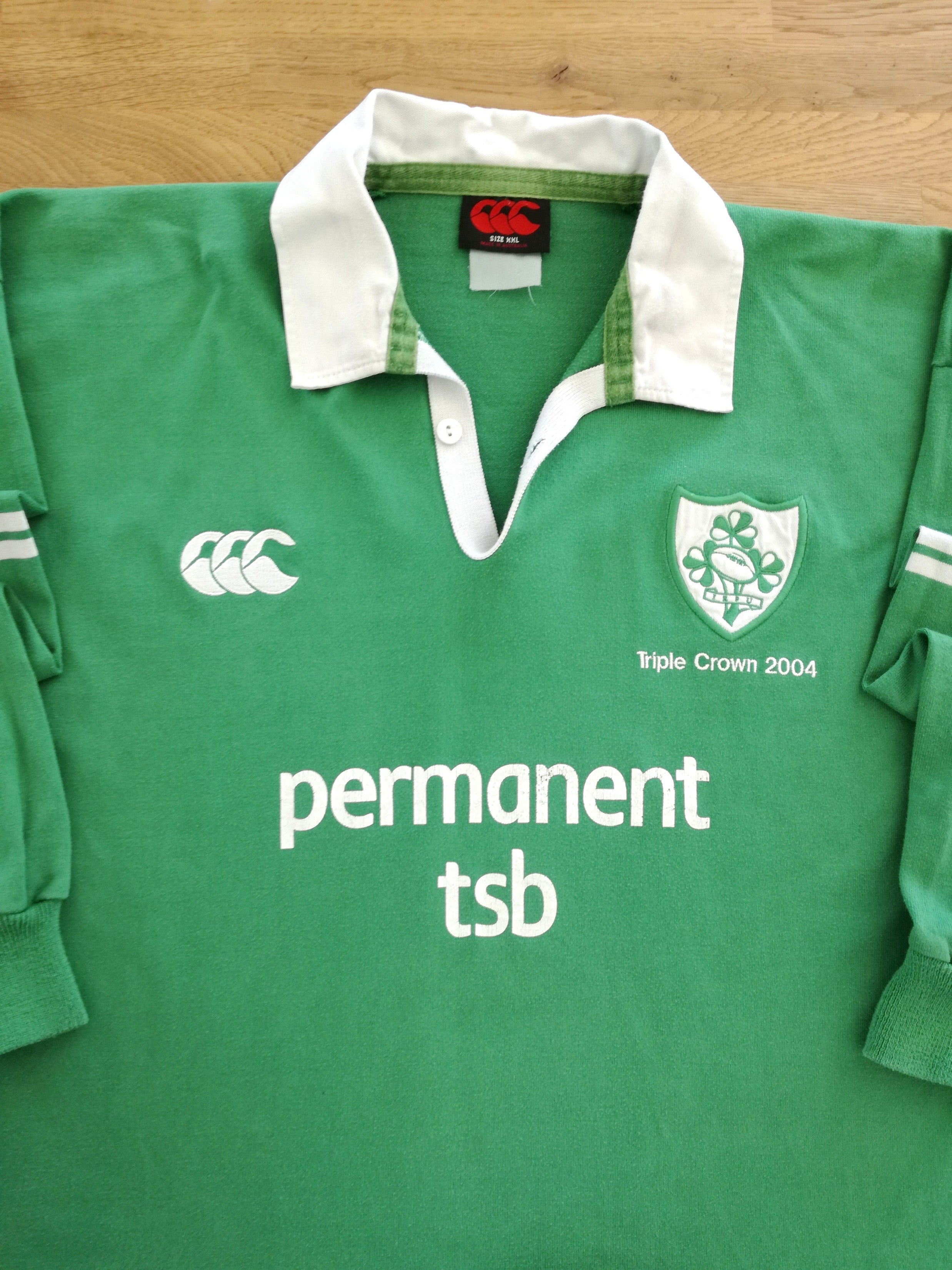 2004 Ireland Home 'Triple Crown' Long Sleeve Rugby Shirt