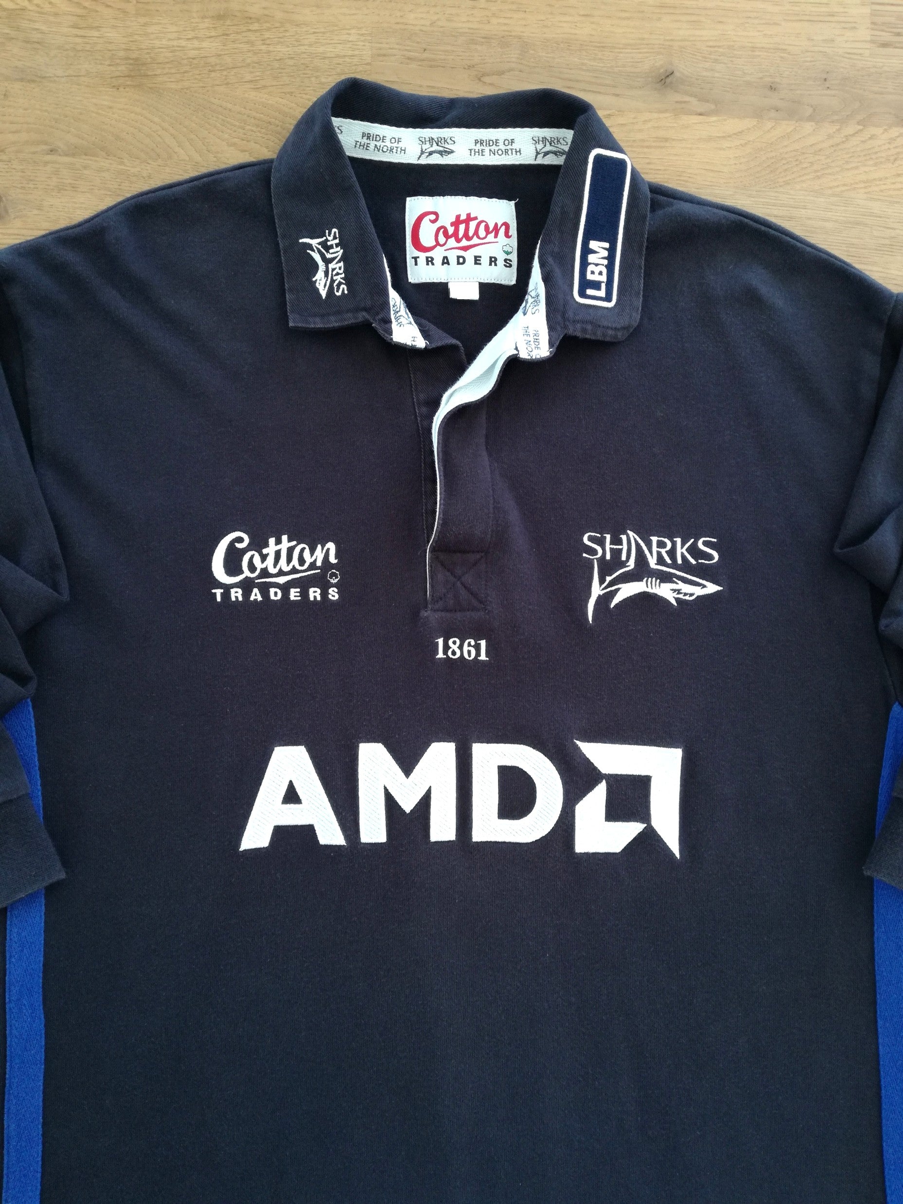 2002/03 Sale Sharks Home Long Sleeve Rugby Shirt