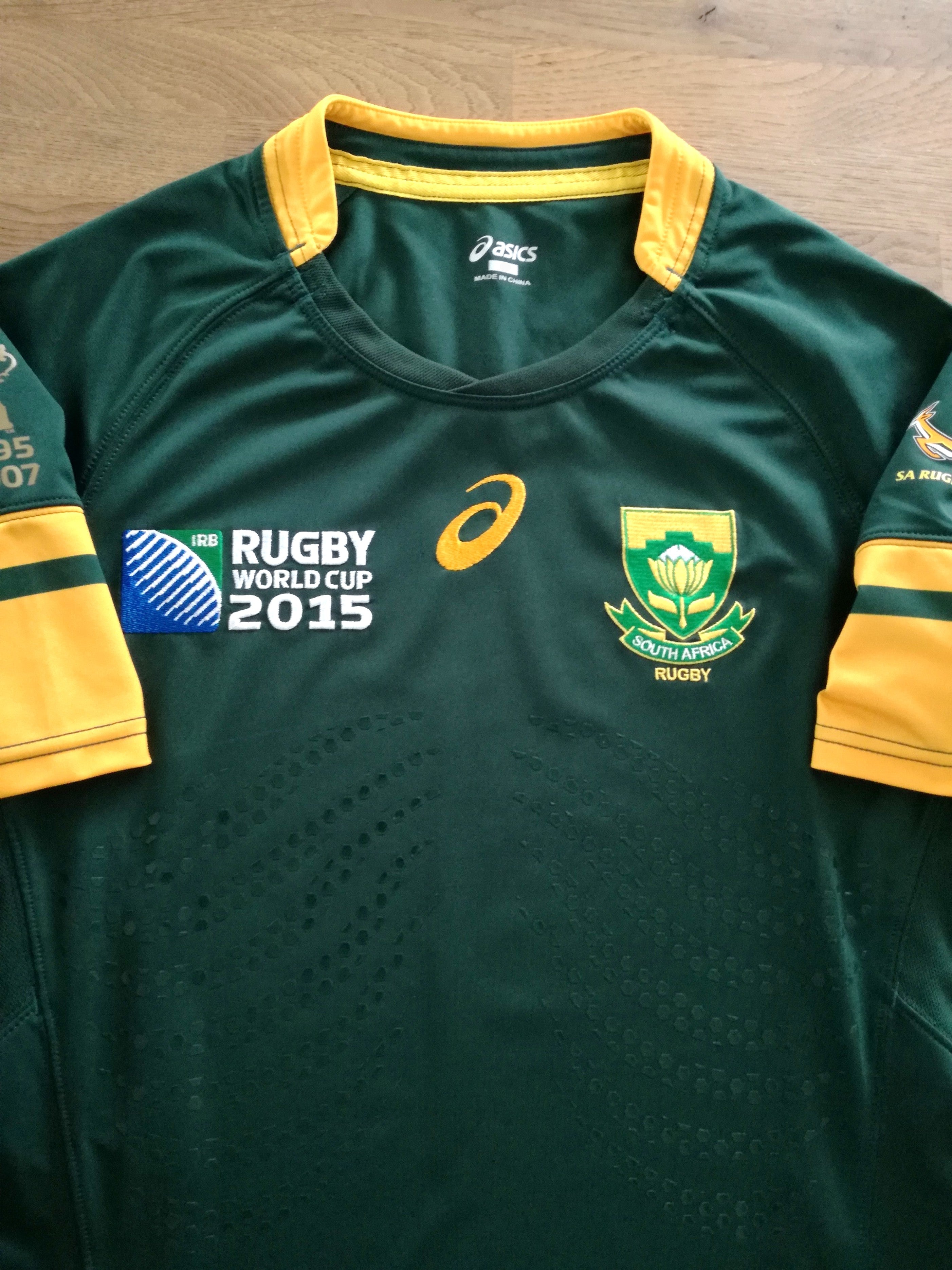 2015 South Africa Home Pro-Fit World Cup Rugby Shirt