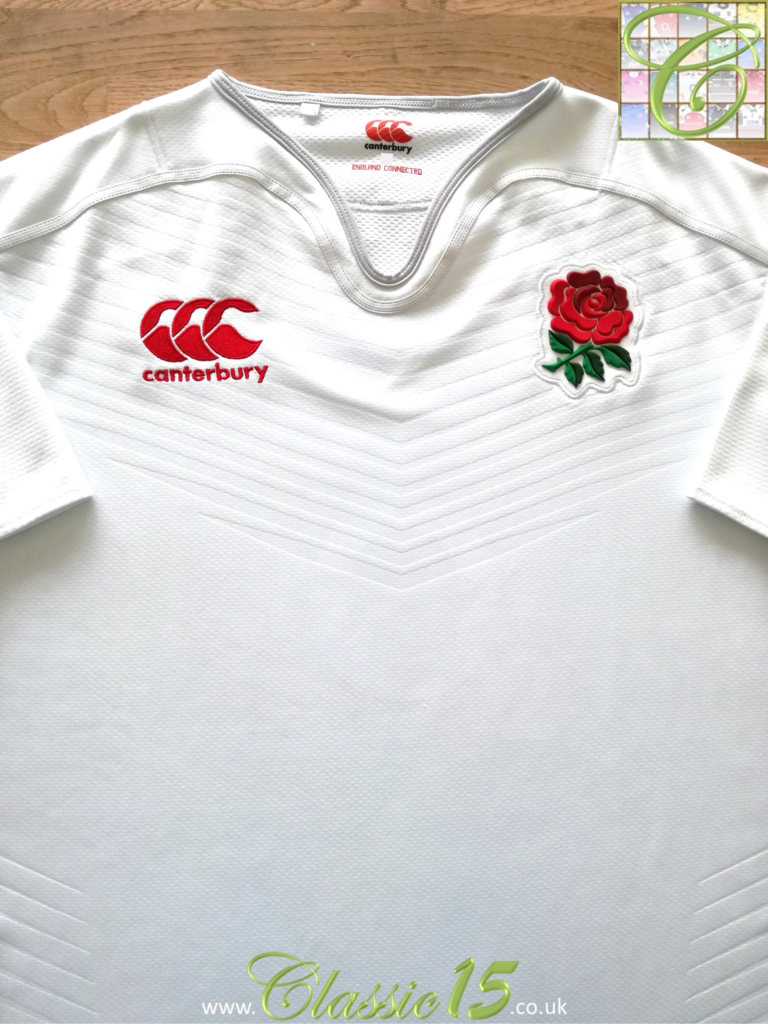 2016 England Home 'Grand Slam Winners' Vapodri Rugby Shirt (XL)