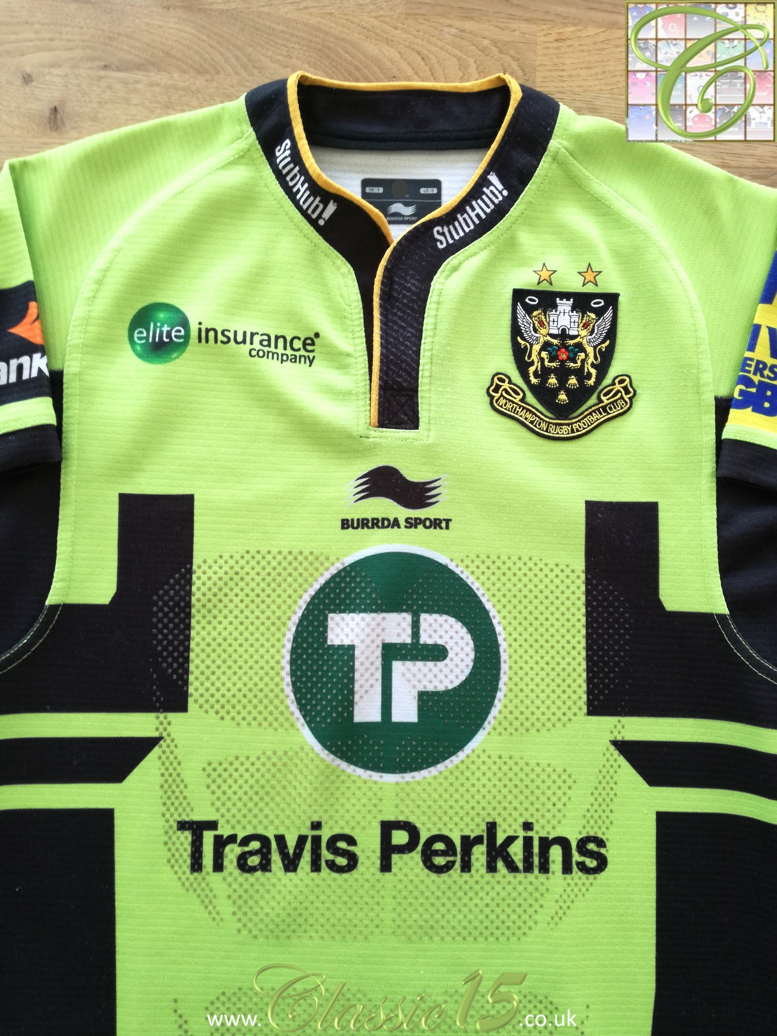 2014/15 Northampton Saints Away Premiership Pro-Fit Rugby Shirt (S)