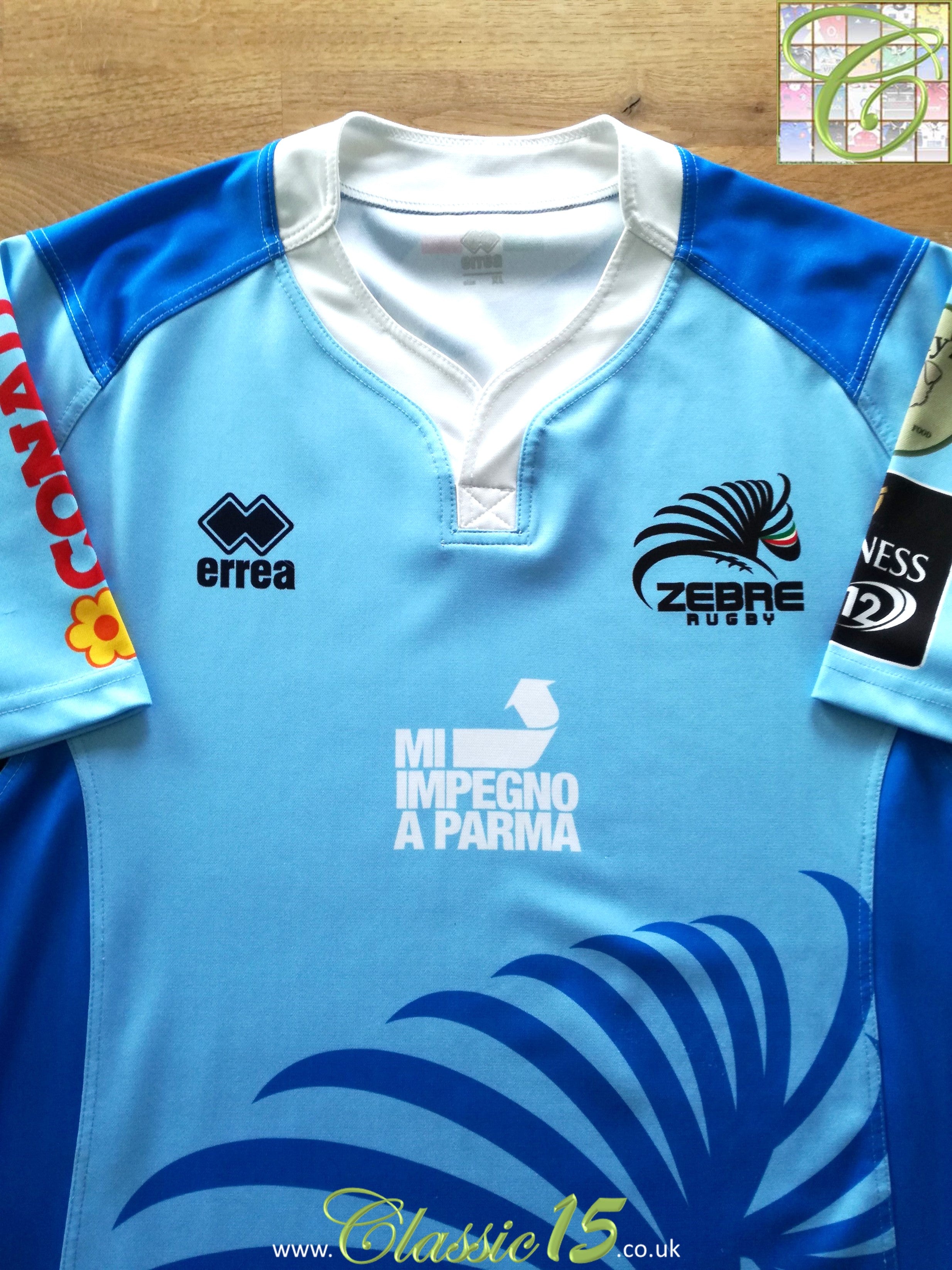 2014/15 Zebre Away Pro12 Rugby Shirt