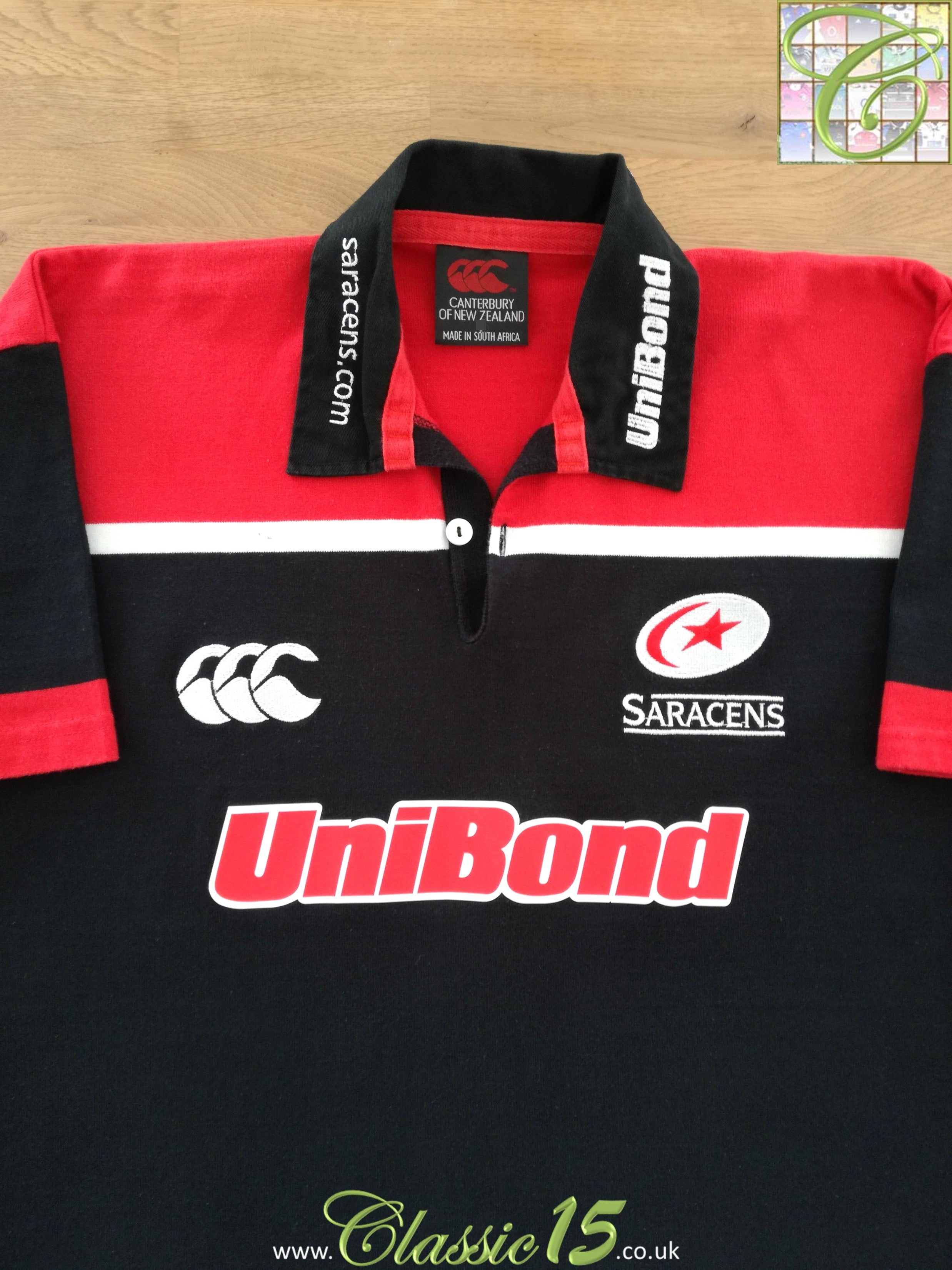2001/02 Saracens Home Rugby Shirt / Official Old Original