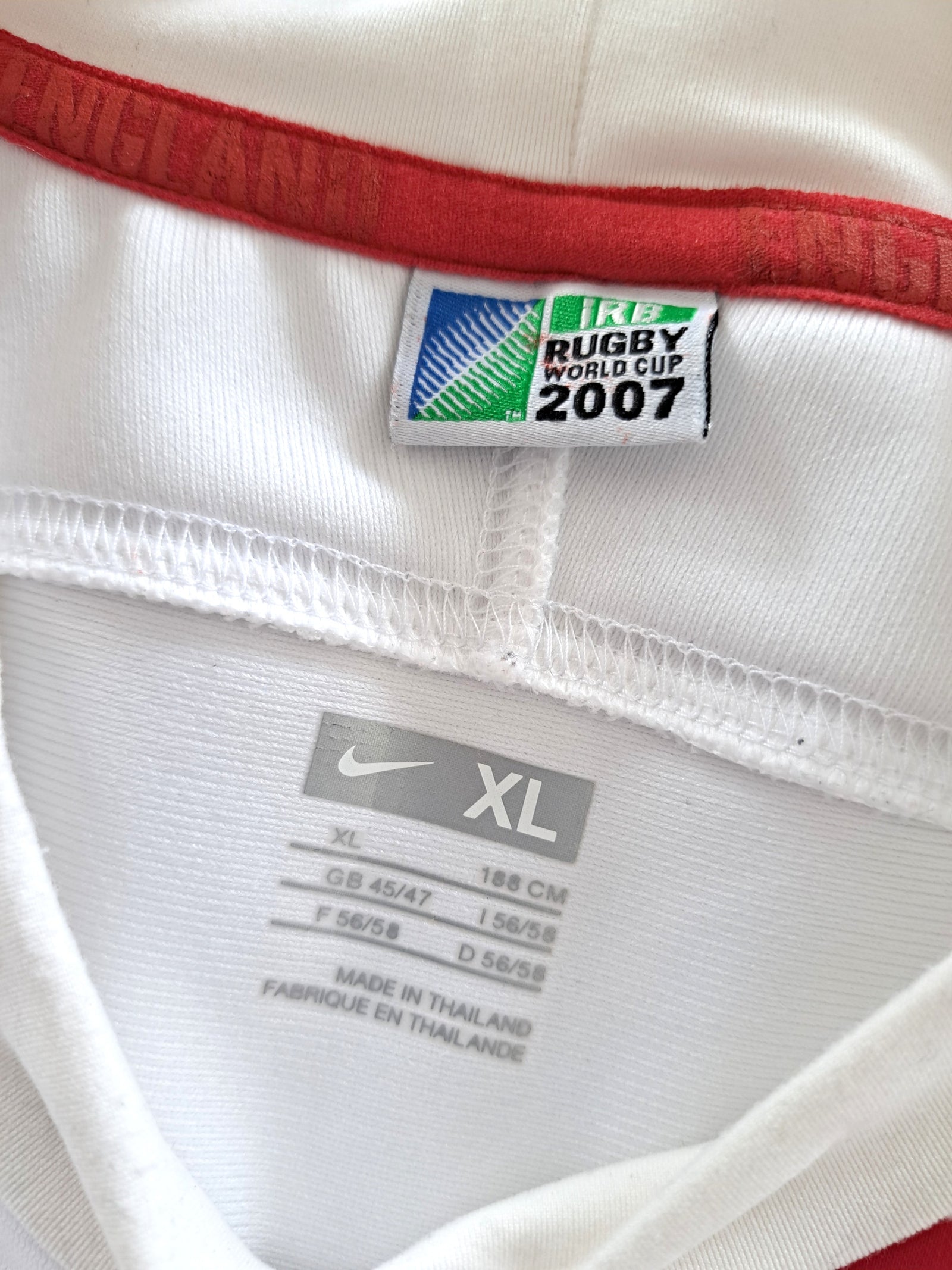 2007 England Home World Cup Pro-Fit Rugby Shirt (XL)