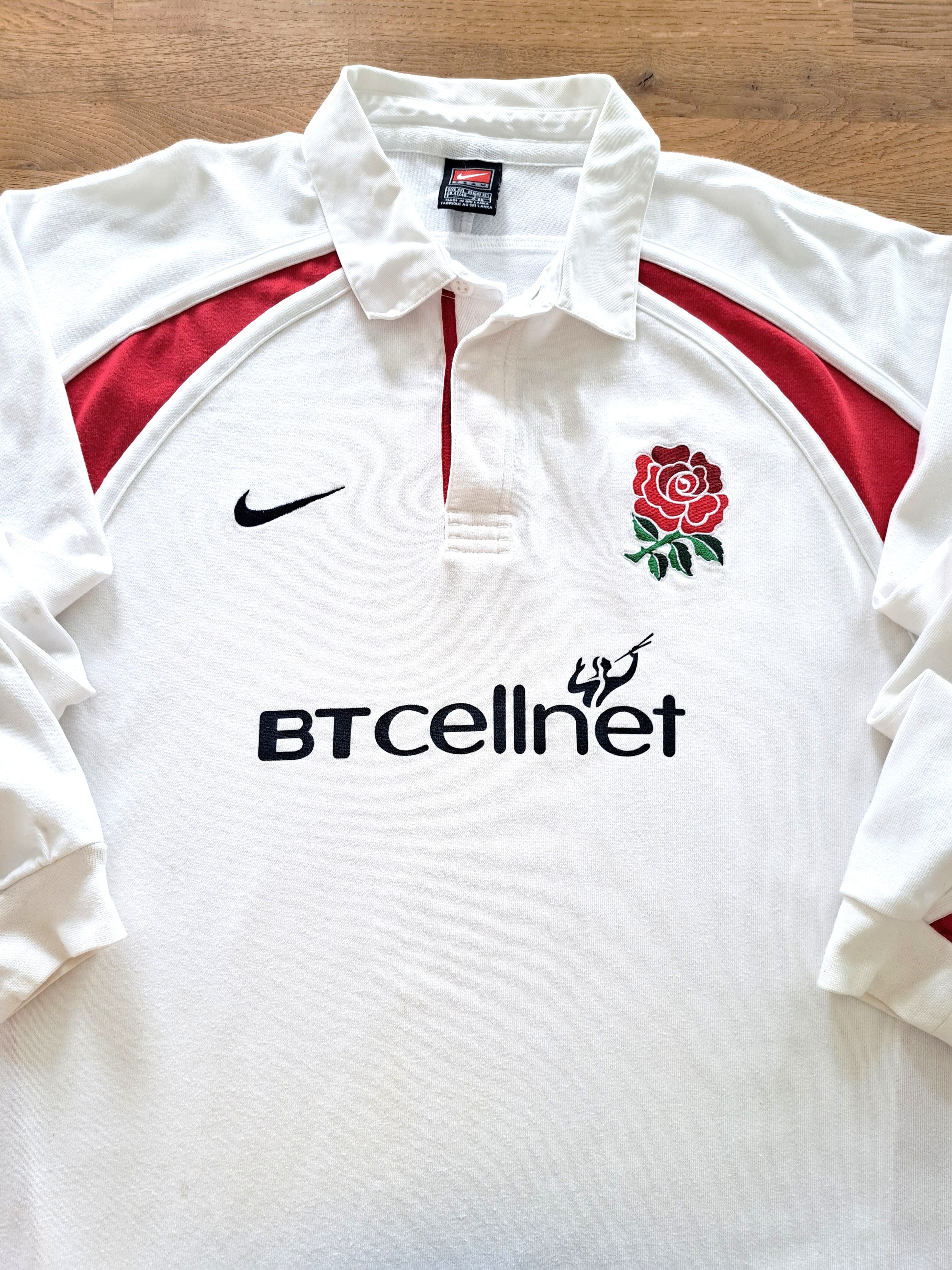 2001/02 England Home Long Sleeve Rugby Shirt
