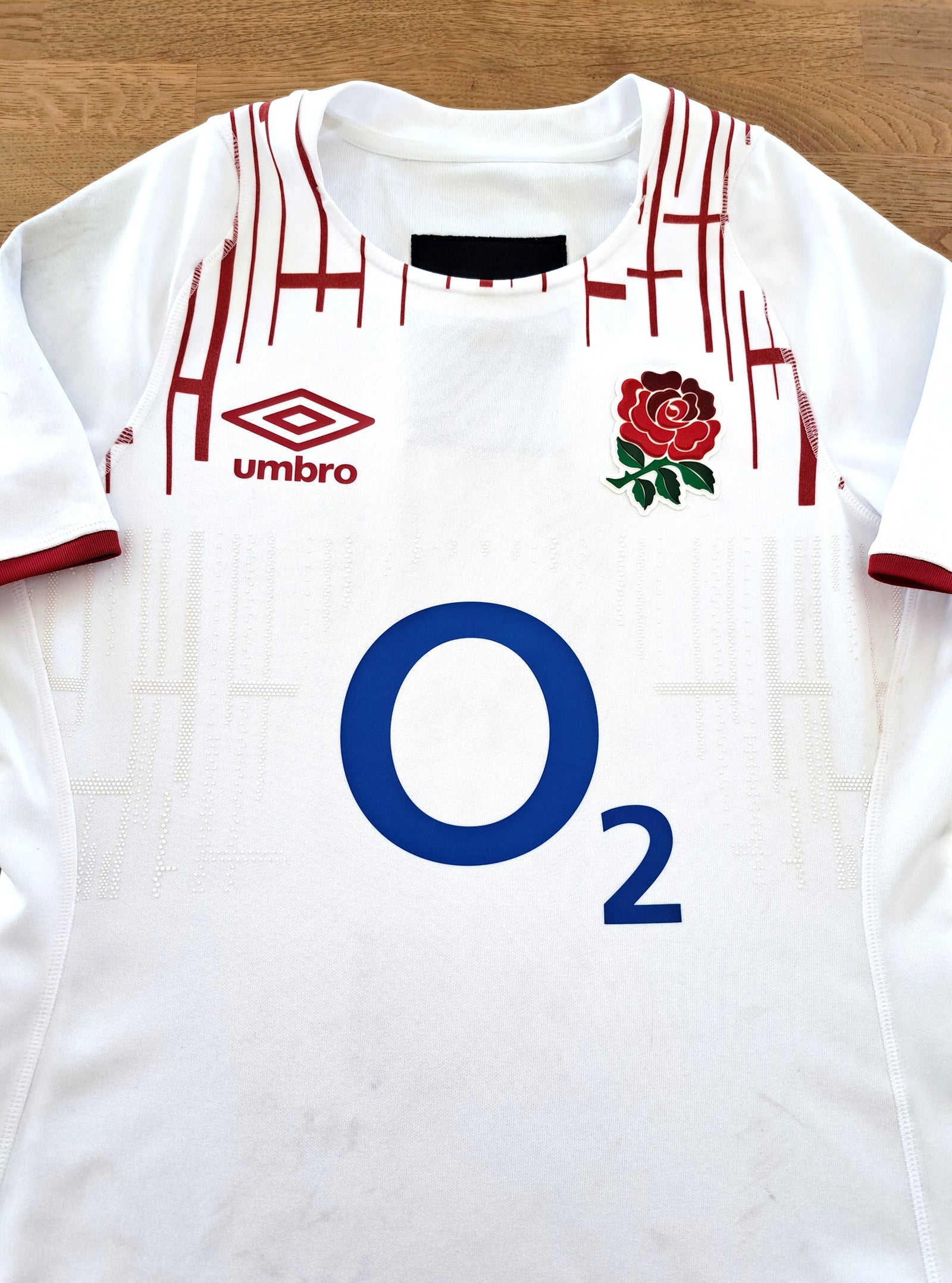 2022/23 England Red Roses Home Match Worn Rugby Shirt