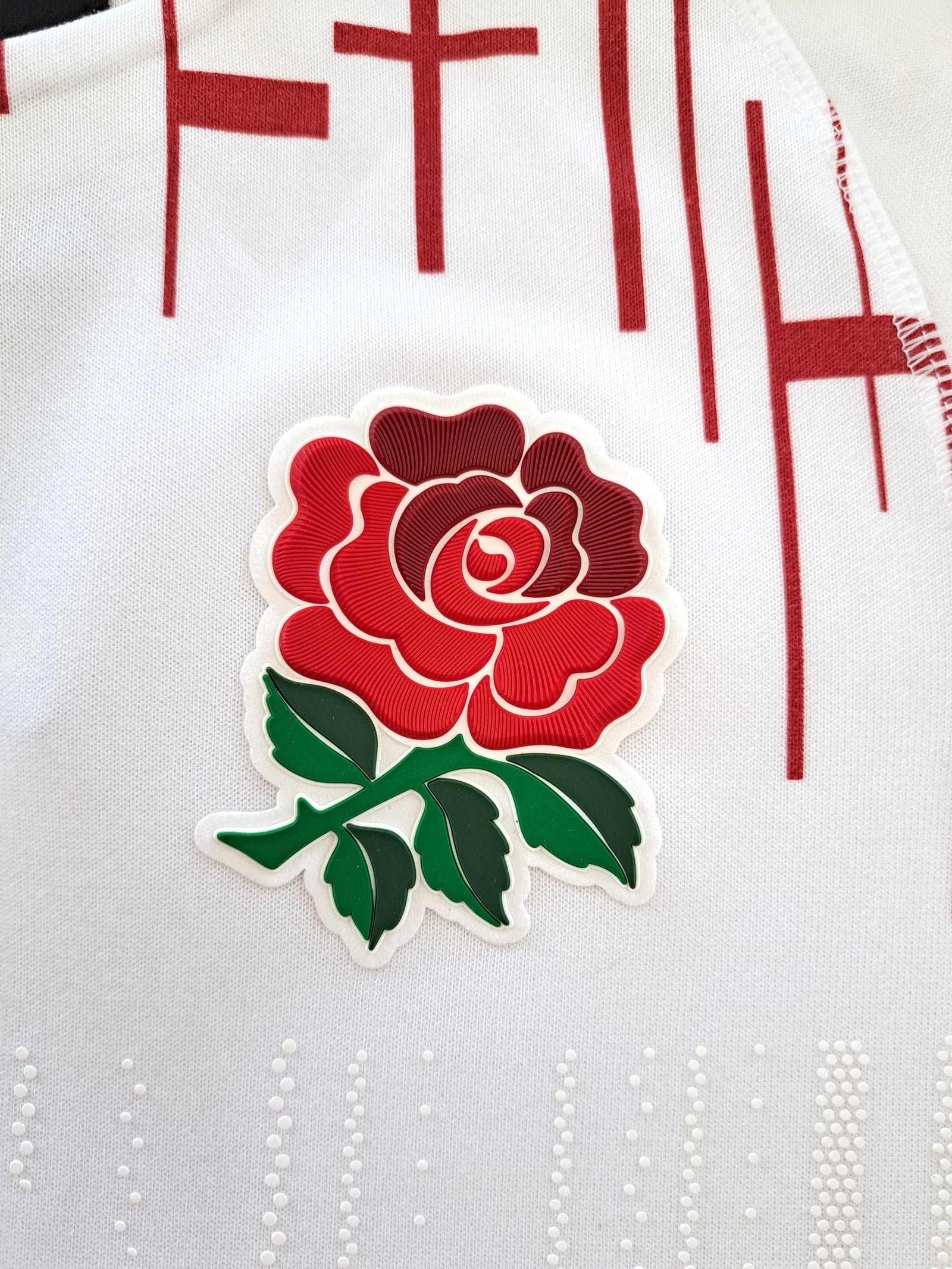 2022/23 England Red Roses Home Match Worn Rugby Shirt #19 (Size 14)