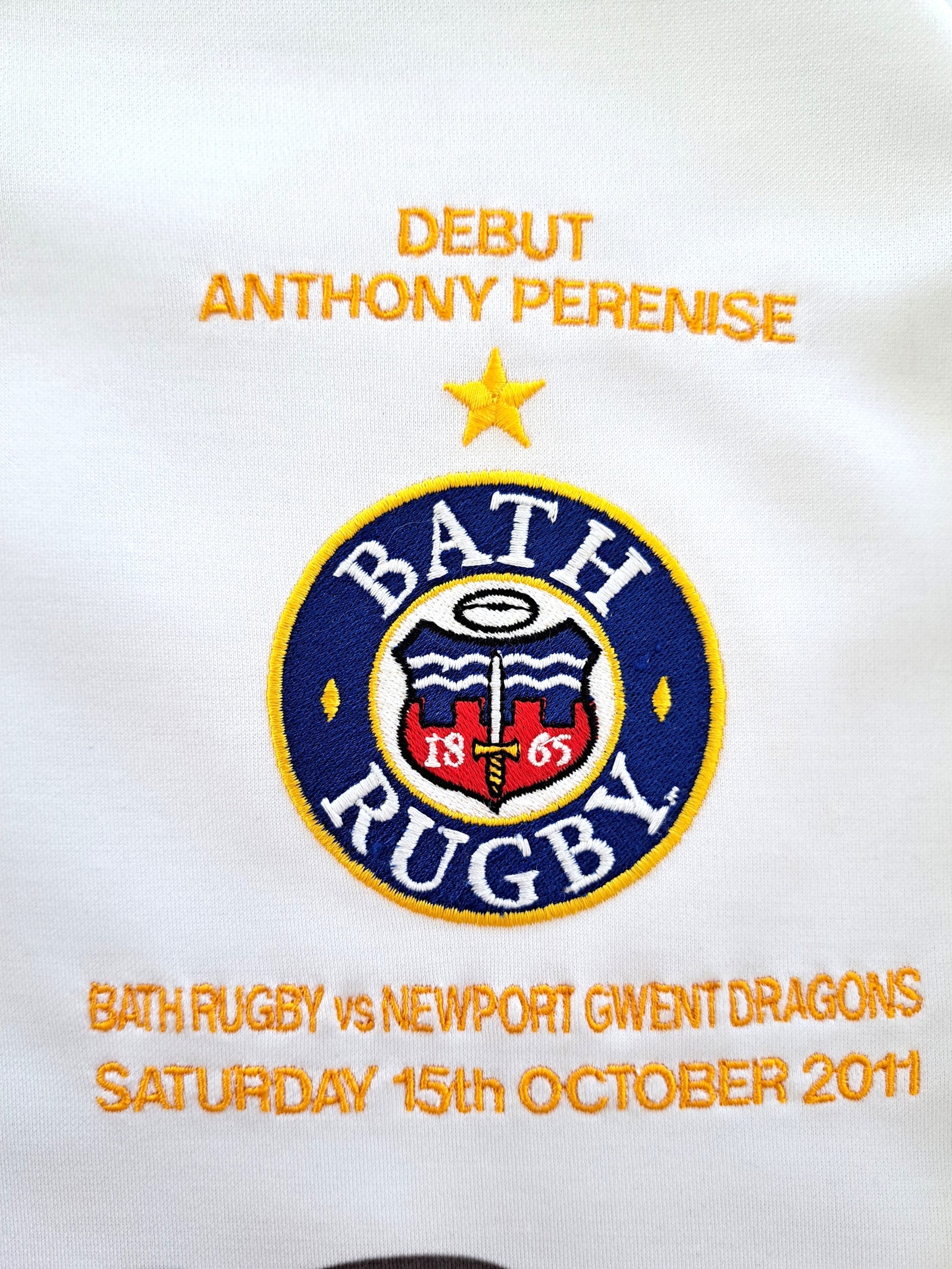 2011/12 Bath Away Match Worn 'Debut' Premiership Rugby Shirt #18 (XXL)