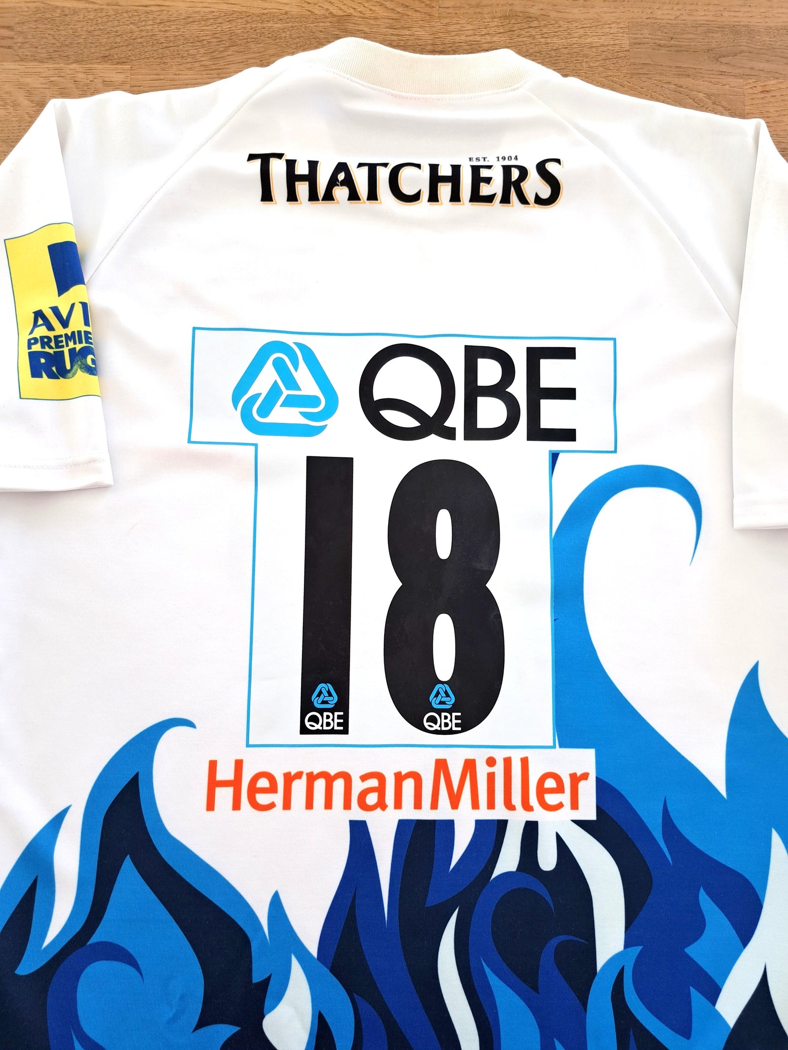 2011/12 Bath Away Match Worn 'Debut' Premiership Rugby Shirt #18
