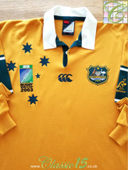 2003 Australia Home World Cup Long Sleeve Rugby Shirt