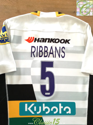 2016/17 Northampton Saints Match Worn Away Premiership Rugby Shirt Ribbans #5