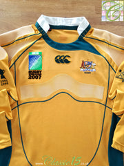 2007 Australia Home World Cup Player Issue Long Sleeve Rugby Shirt