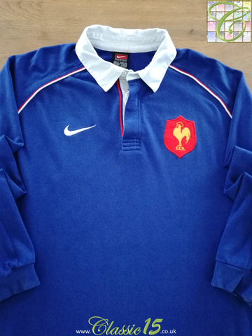 2001/02 France Home Long Sleeve Rugby Shirt