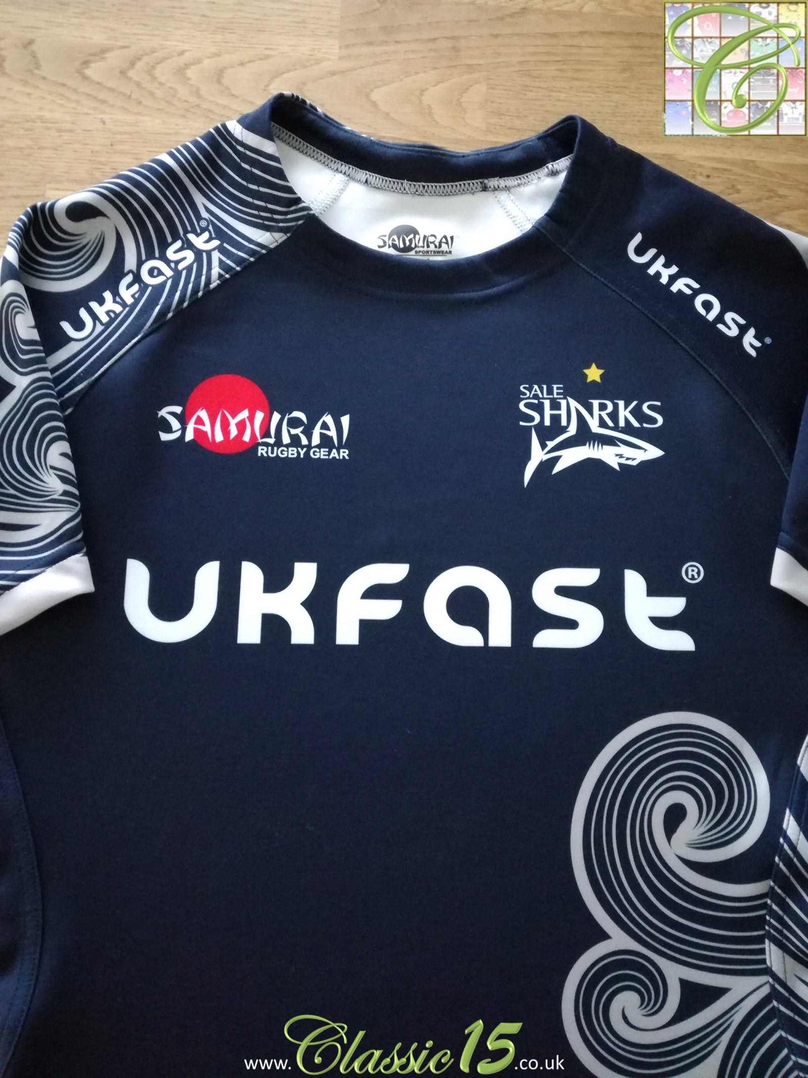 2017/18 Sale Sharks Home Player Issue Rugby Shirt (L)