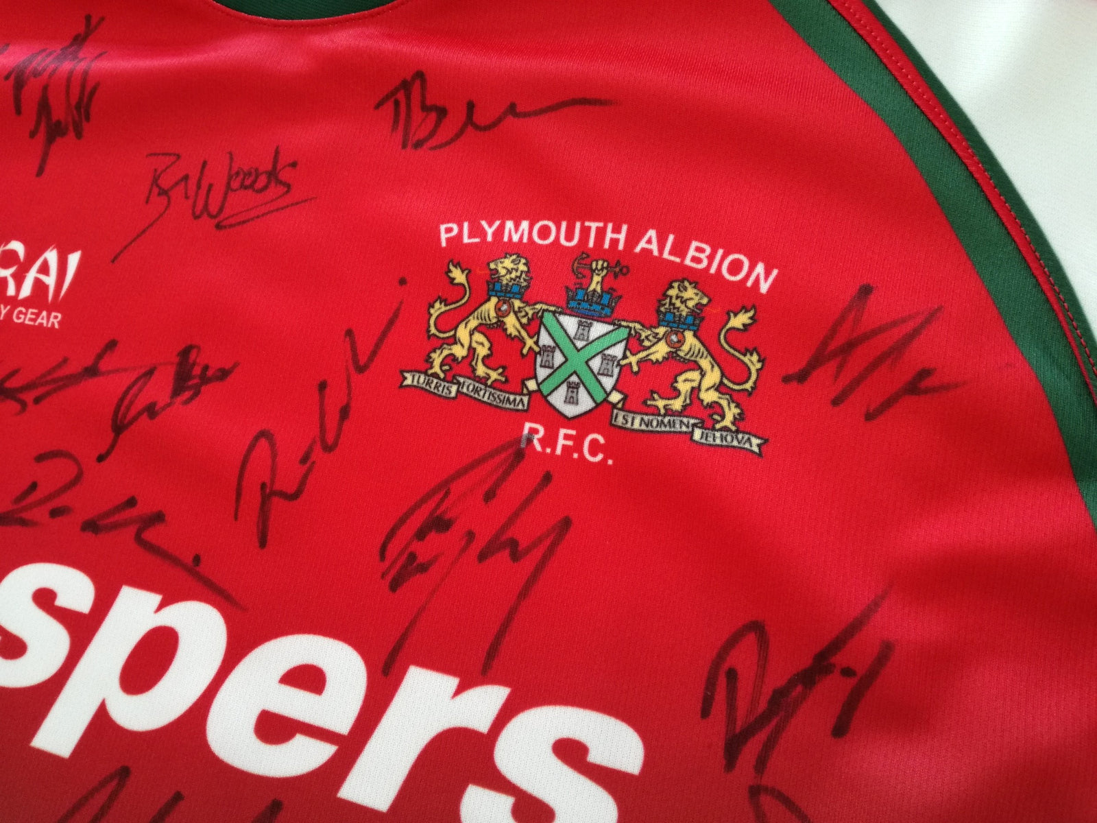 2015/16 Plymouth Albion Home Championship Rugby Shirt (Signed) (S)