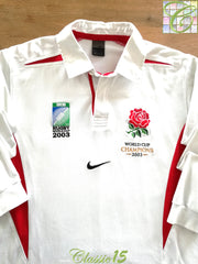 2003 England Home World Cup Champions Long Sleeve Rugby Shirt