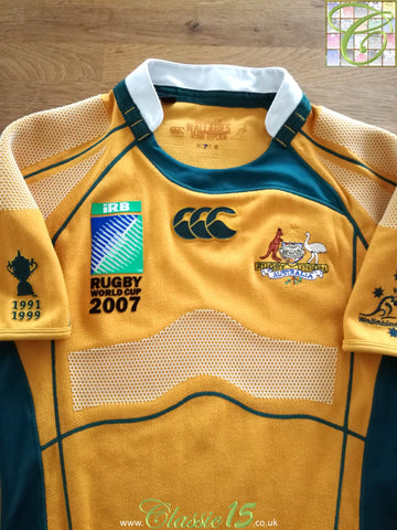 2007 Australia Home World Cup Player Issue Rugby Shirt