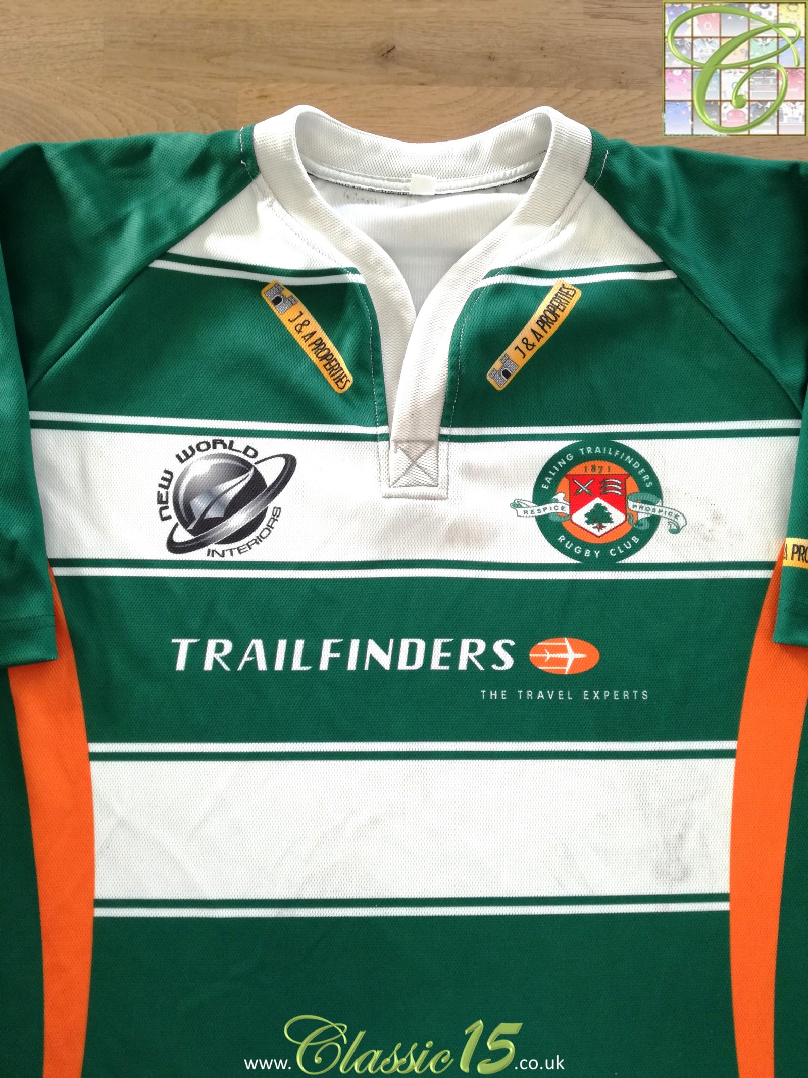 2000 Ealing Trailfinders Home Match Worn Rugby Shirt