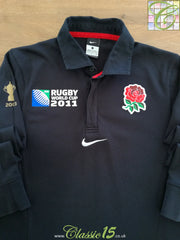 2011 England Away World Cup Long Sleeve Rugby Shirt