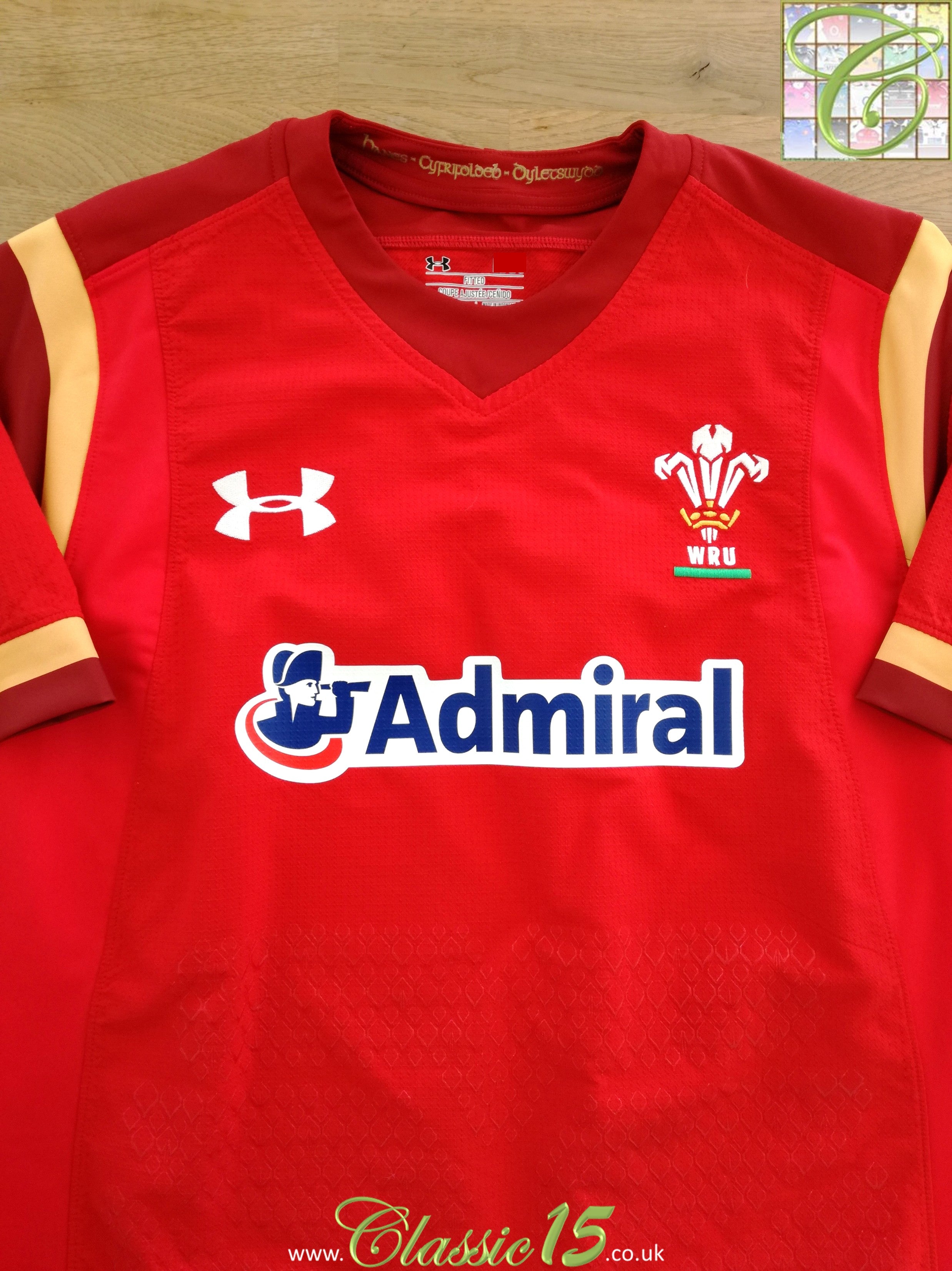 2015/16 Wales Home 'Fitted' Rugby Shirt