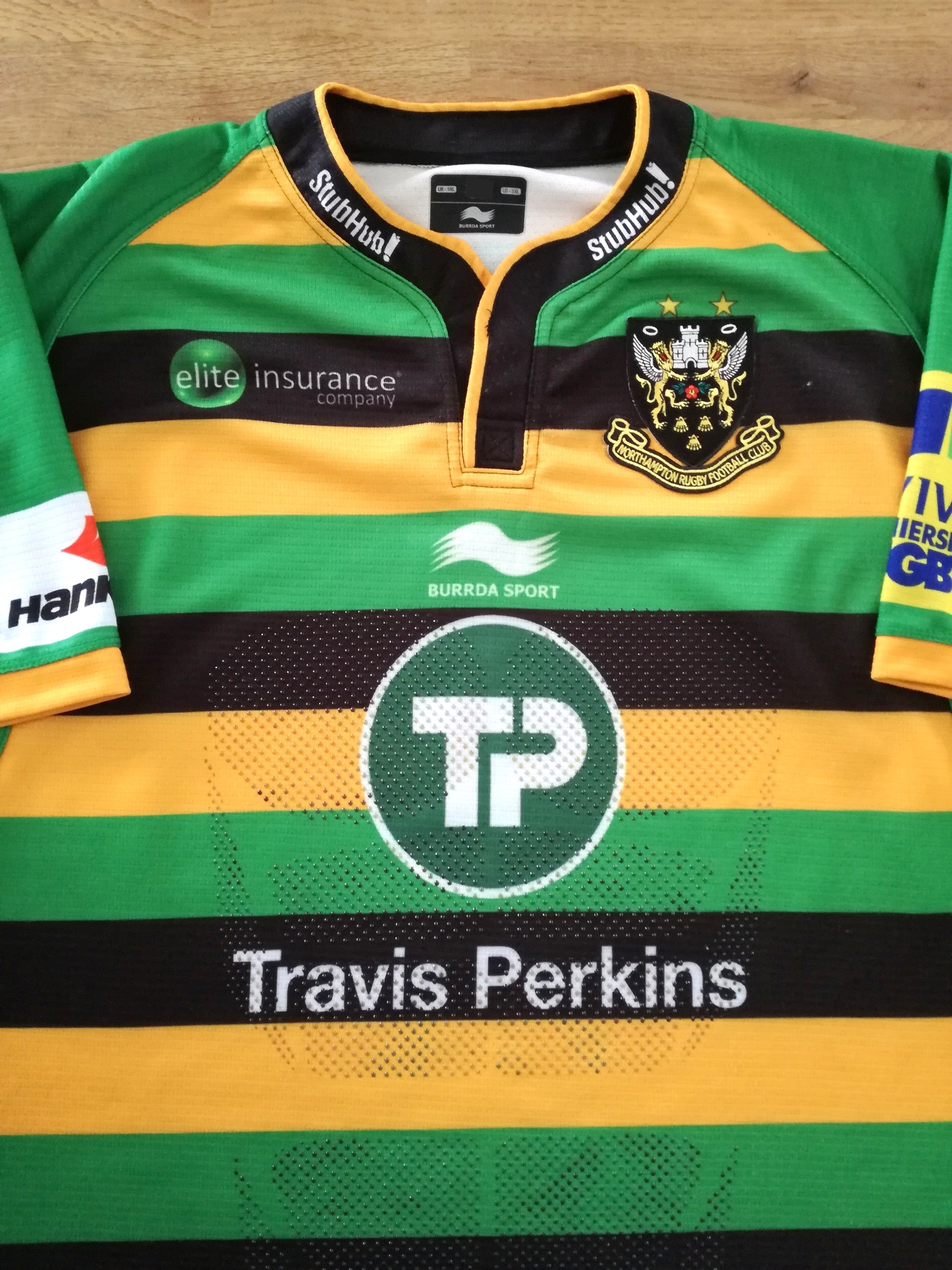 2015/16 Northampton Saints Home Premiership Pro-Fit Rugby Shirt
