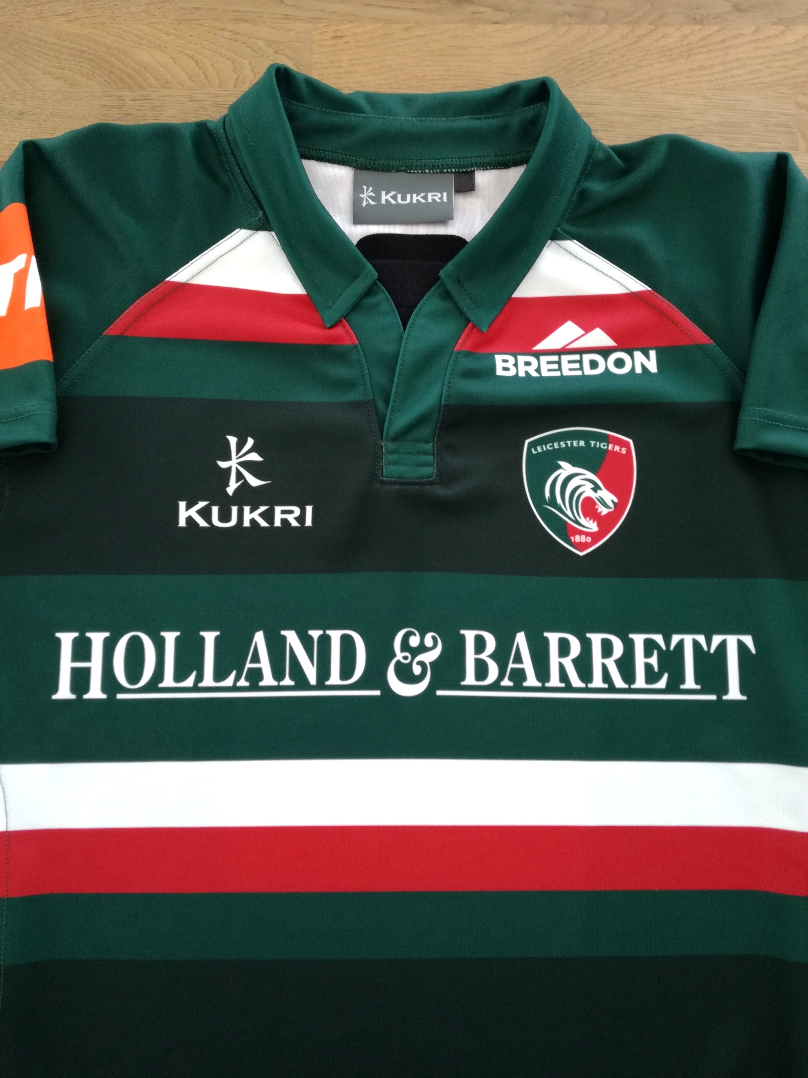 2017/18 Leicester Tigers Home Player Issue Rugby Shirt