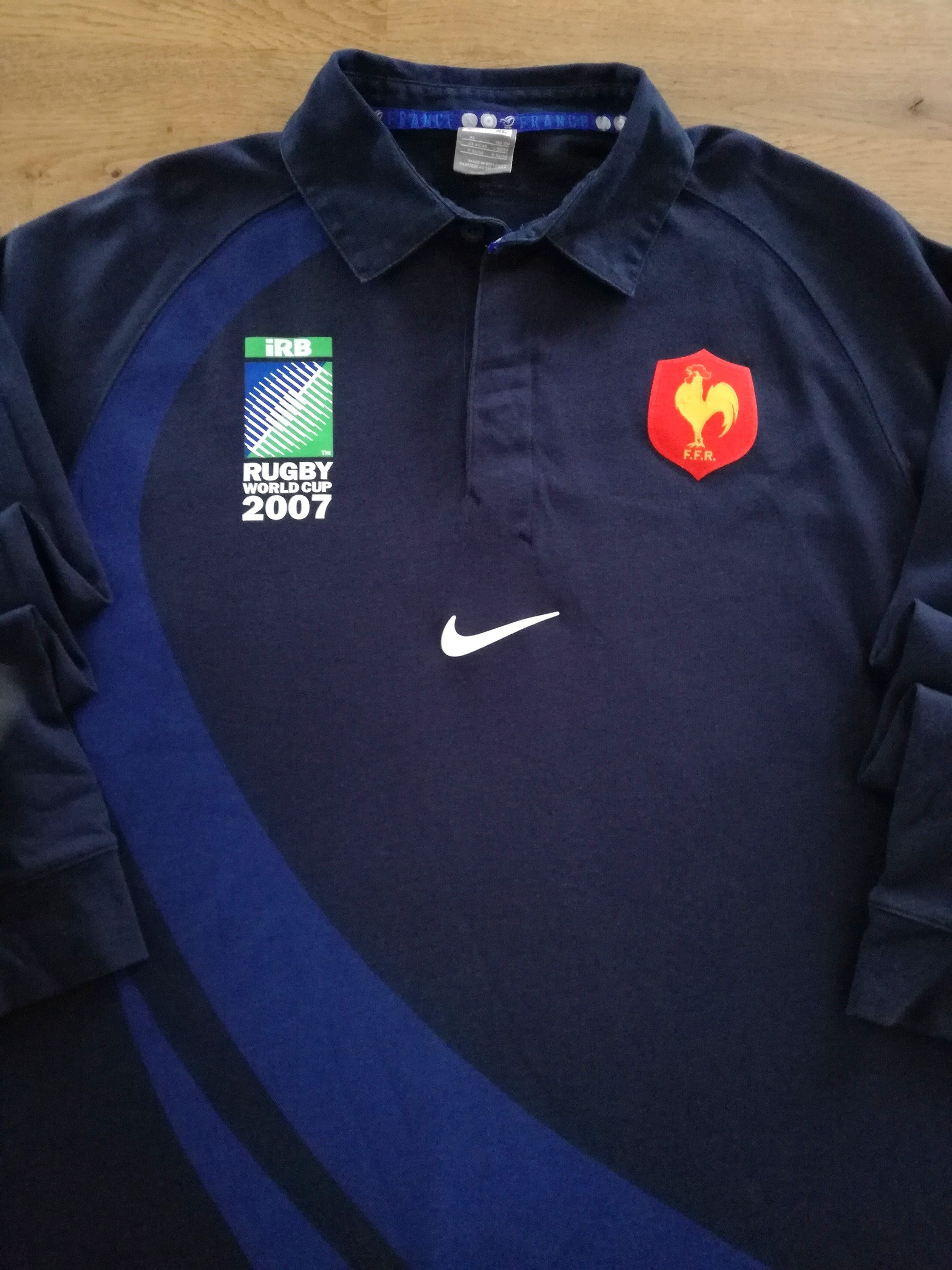 2007 France Home World Cup Long Sleeve Rugby Shirt