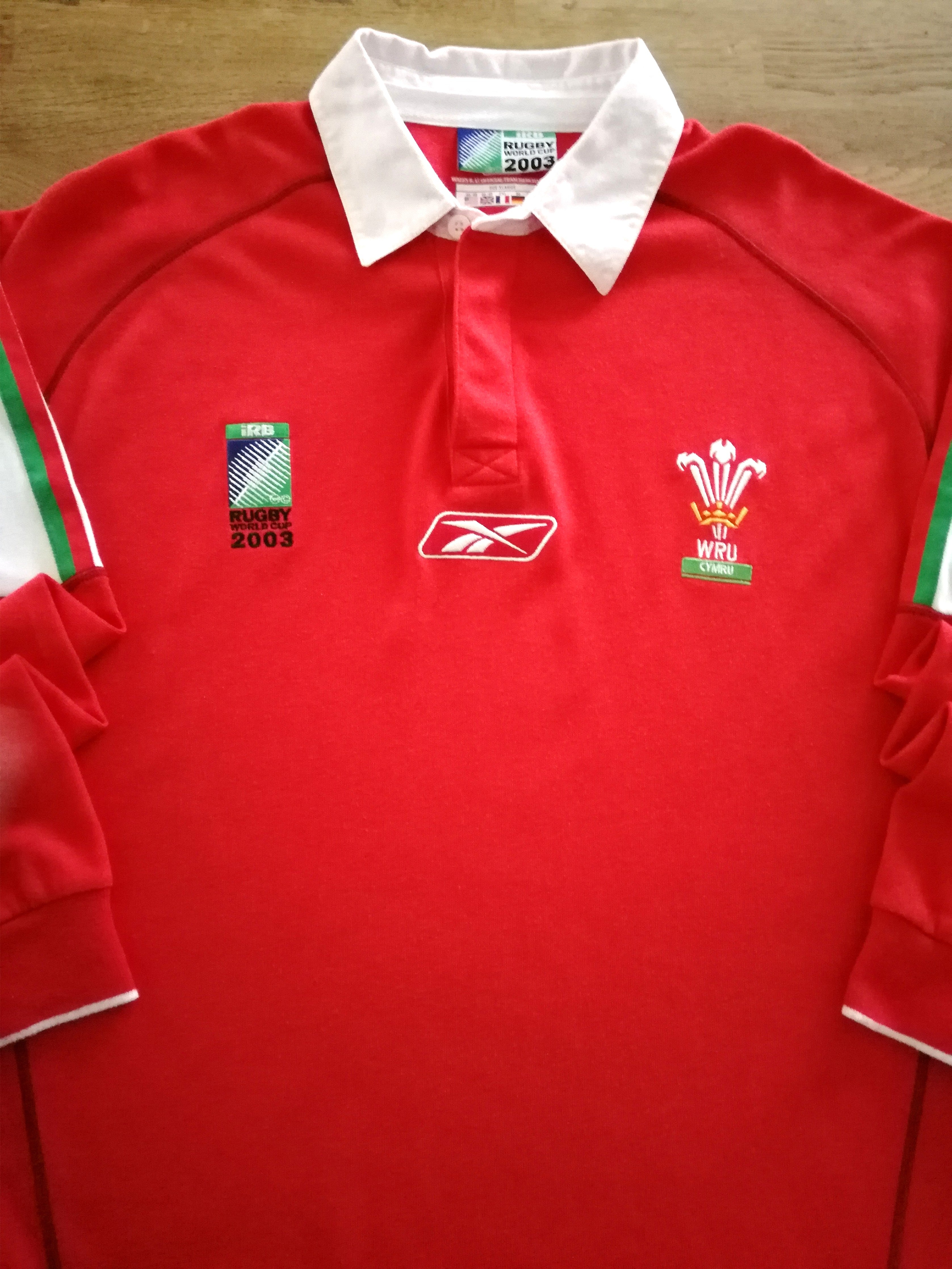 2003 Wales Home World Cup Long Sleeve Rugby Shirt