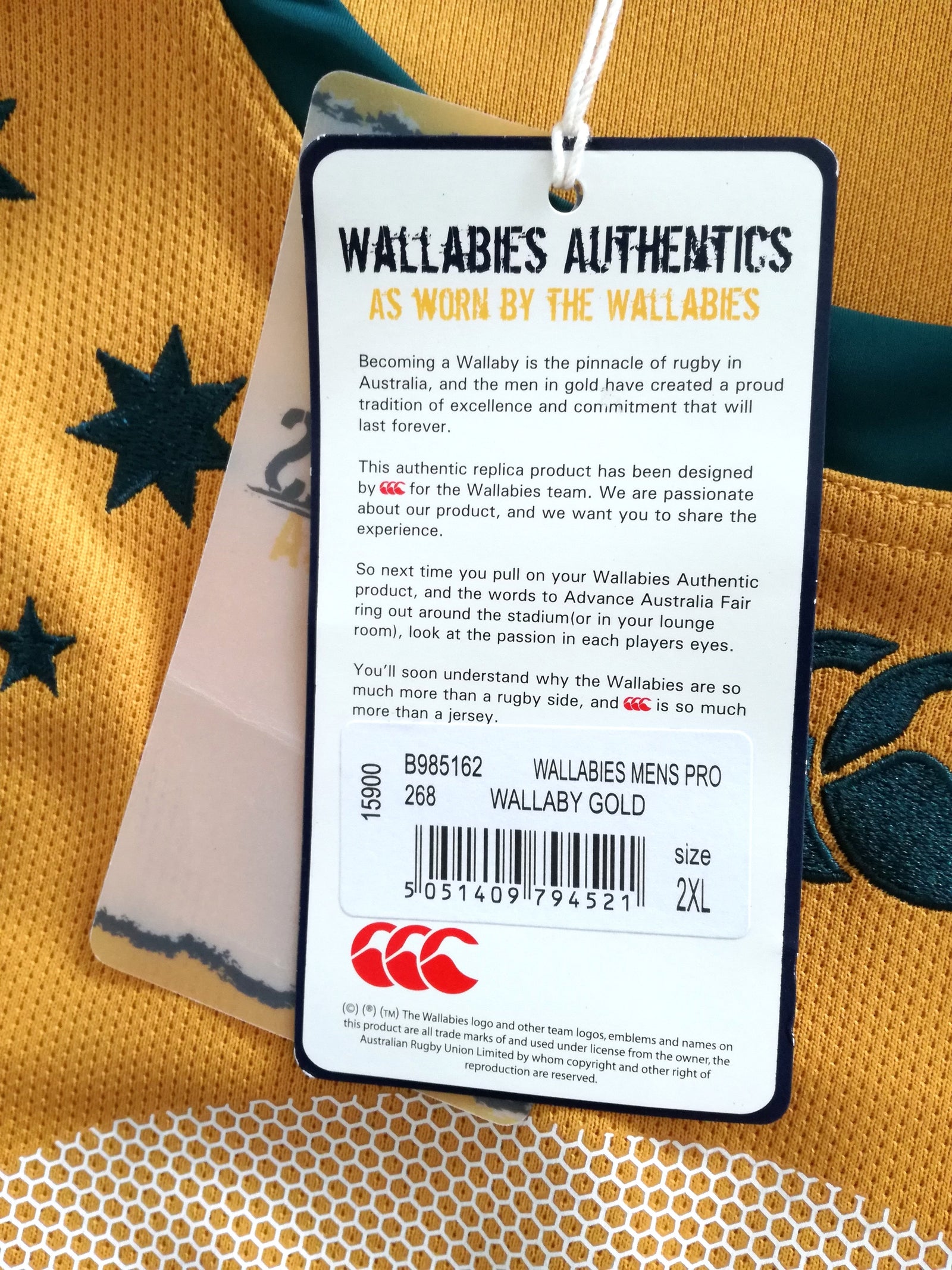 2007/08 Australia Home Pro-Fit Rugby Shirt (XXL) *BNWT*