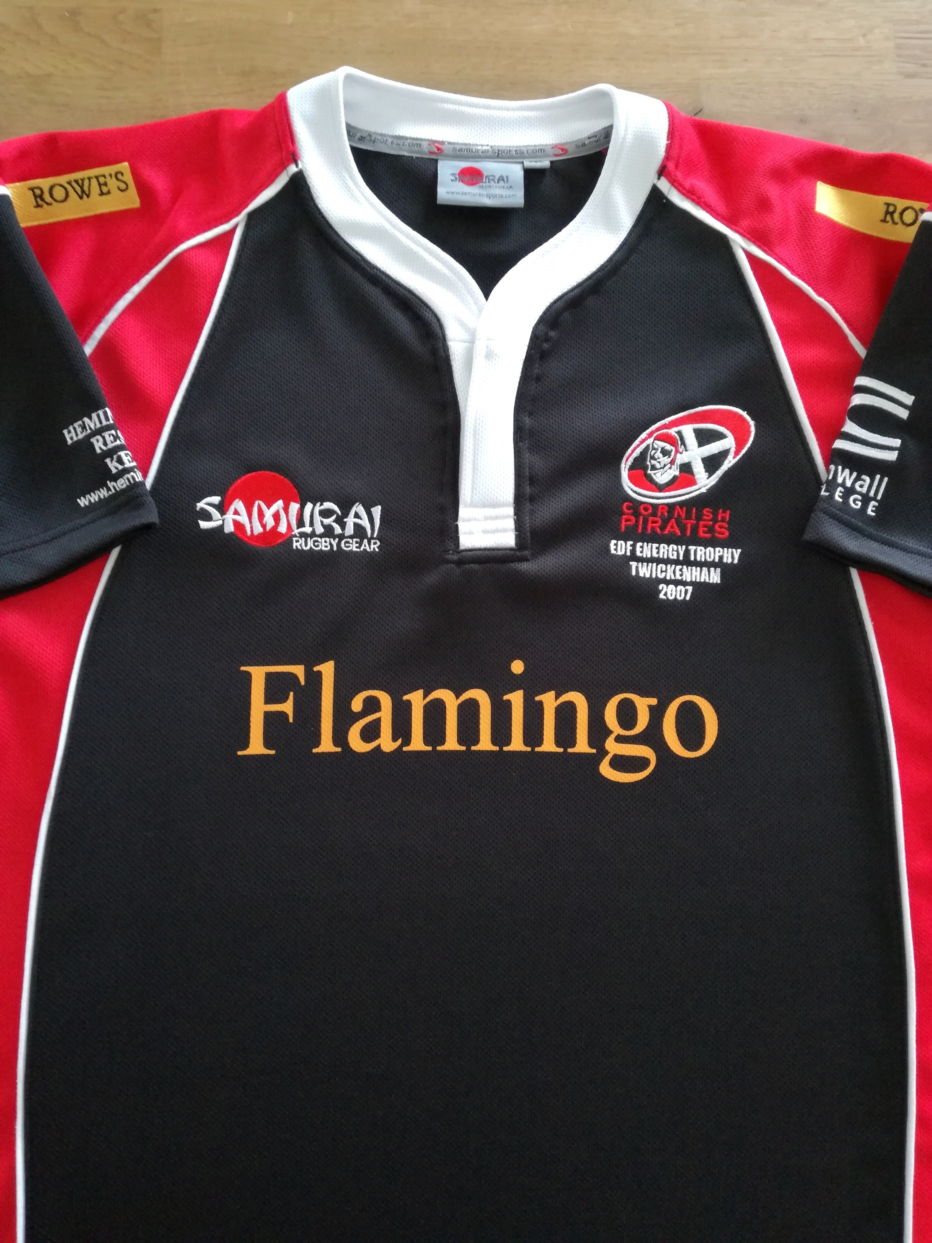 2007 Cornish Pirates Home 'EDF Energy Trophy' Rugby Shirt (XXL)