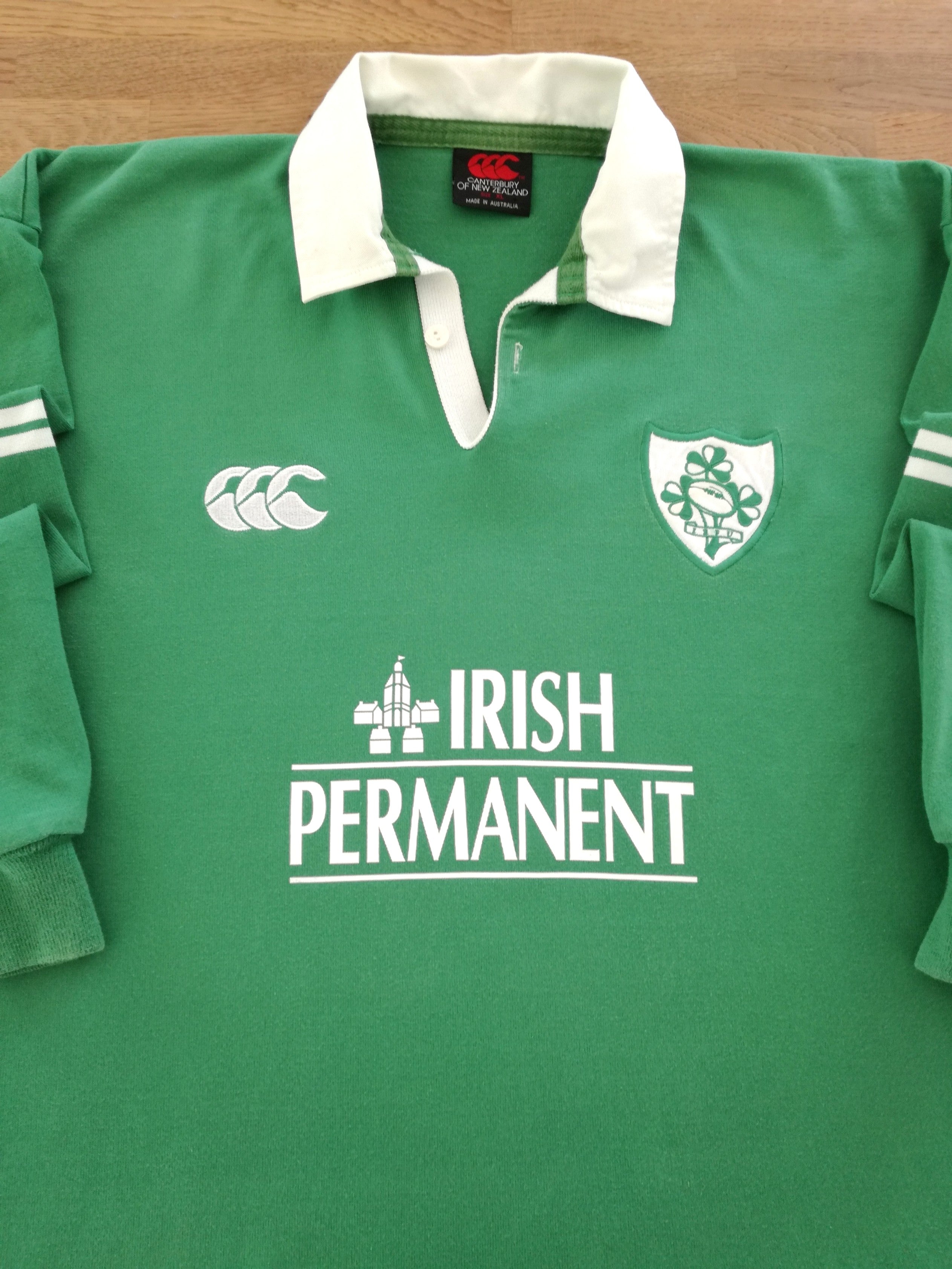 2000/01 Ireland Home Long Sleeve Rugby Shirt