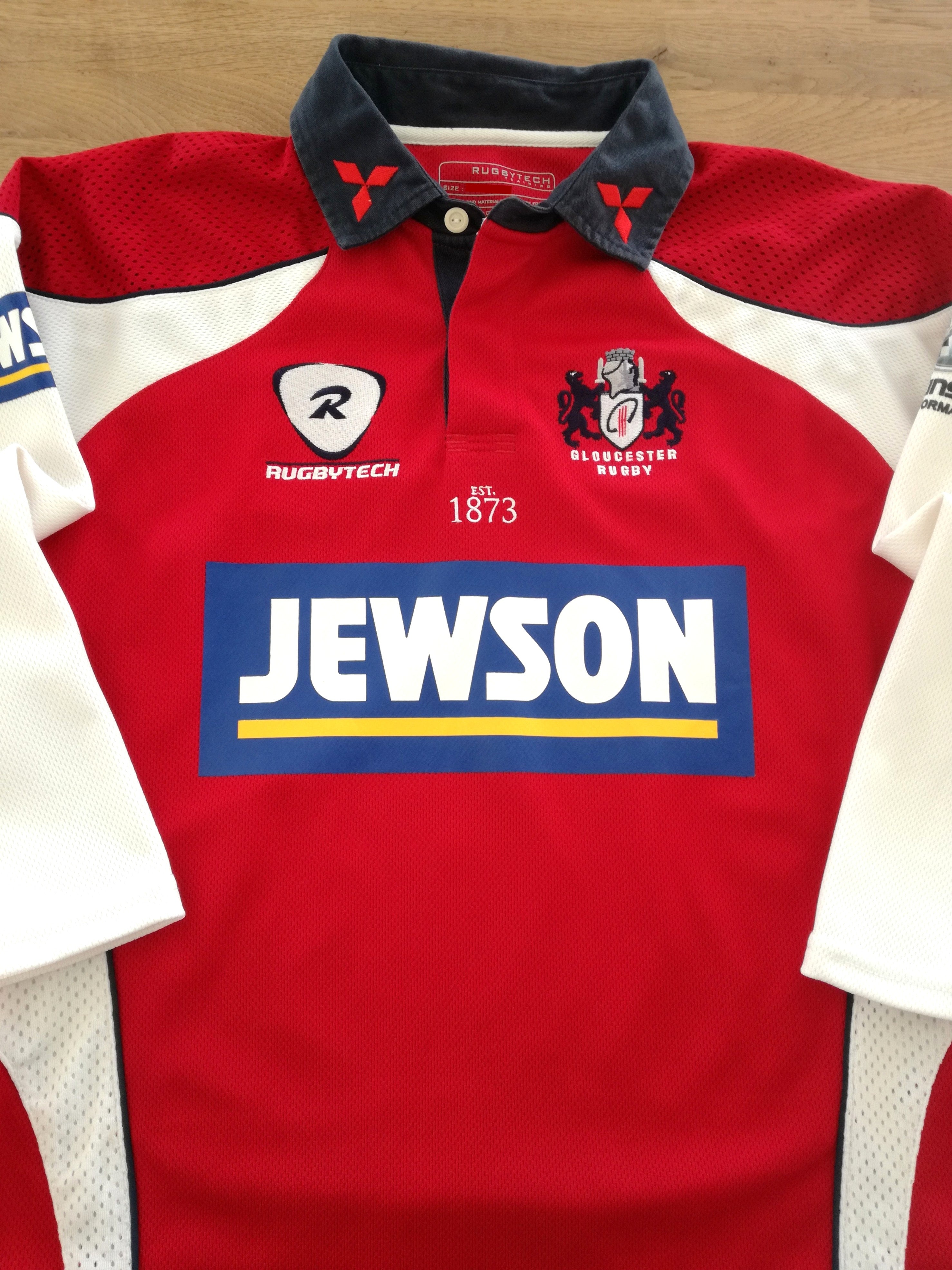 2007/08 Gloucester Home Long Sleeve Rugby Shirt