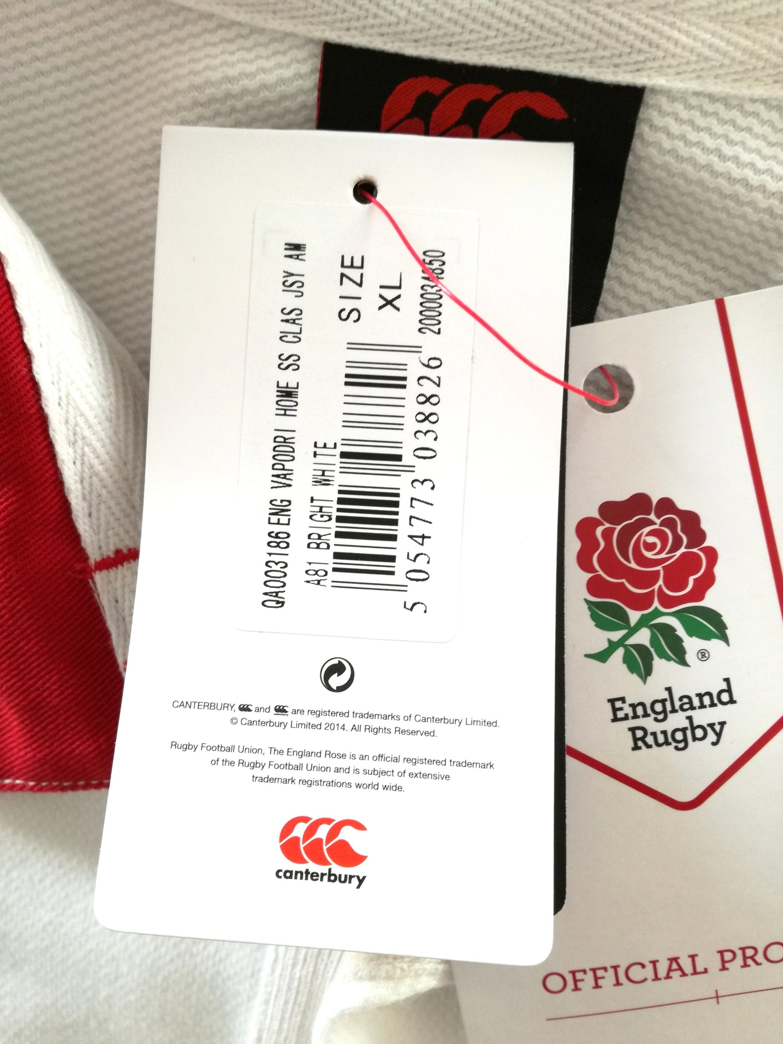 2019/20 England Home Rugby Shirt (XL) *BNWT*