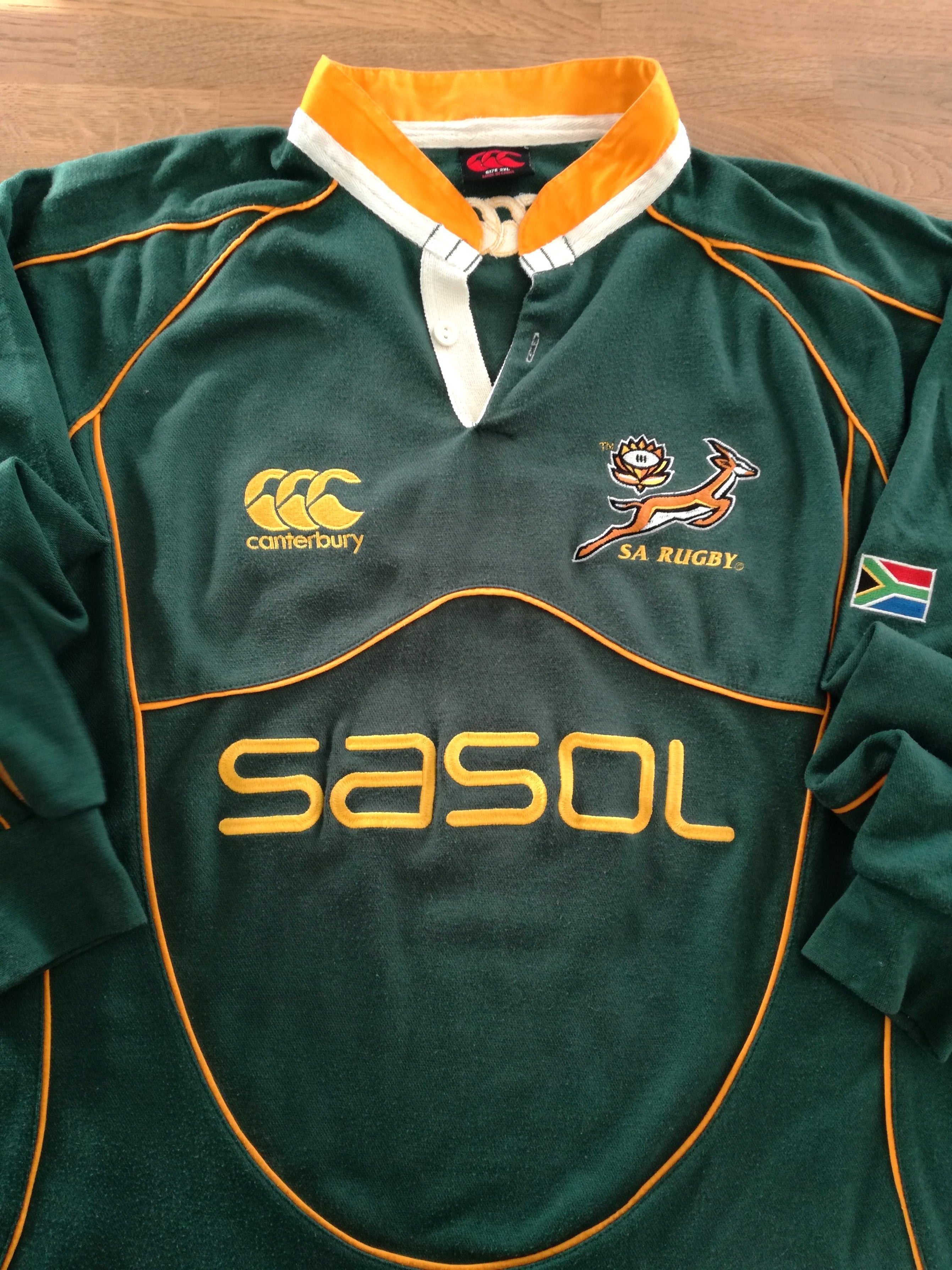2007 South Africa Home Long Sleeve Rugby Shirt.