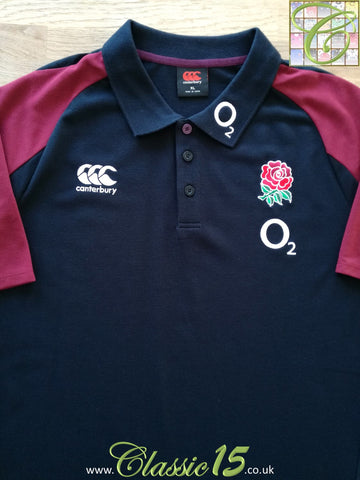 2017/18 England Rugby Polo Shirt - Black (XL)