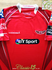 2015/16 Scarlets Home Pro12 Rugby Shirt (S)