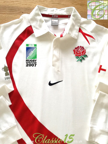 2007 England Home World Cup Long Sleeve Rugby Shirt