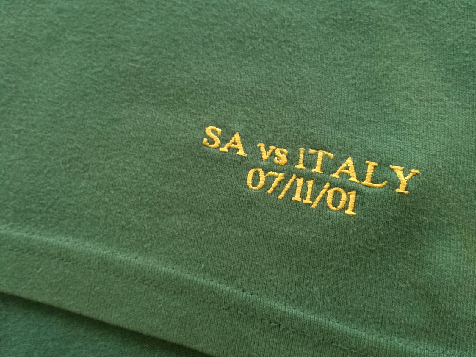 2001 South Africa Home Test Worn Rugby Shirt Matfield #4 (3XL)